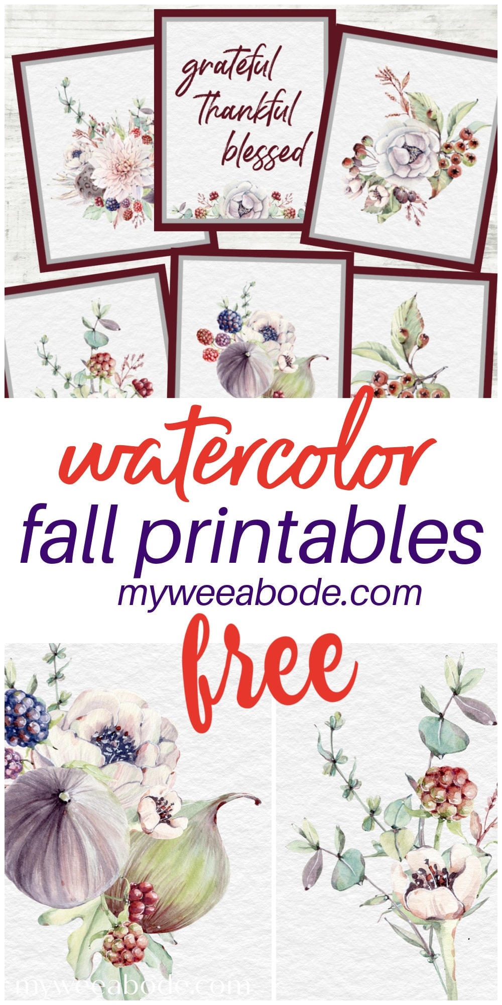 Fall Watercolor Printable Art 