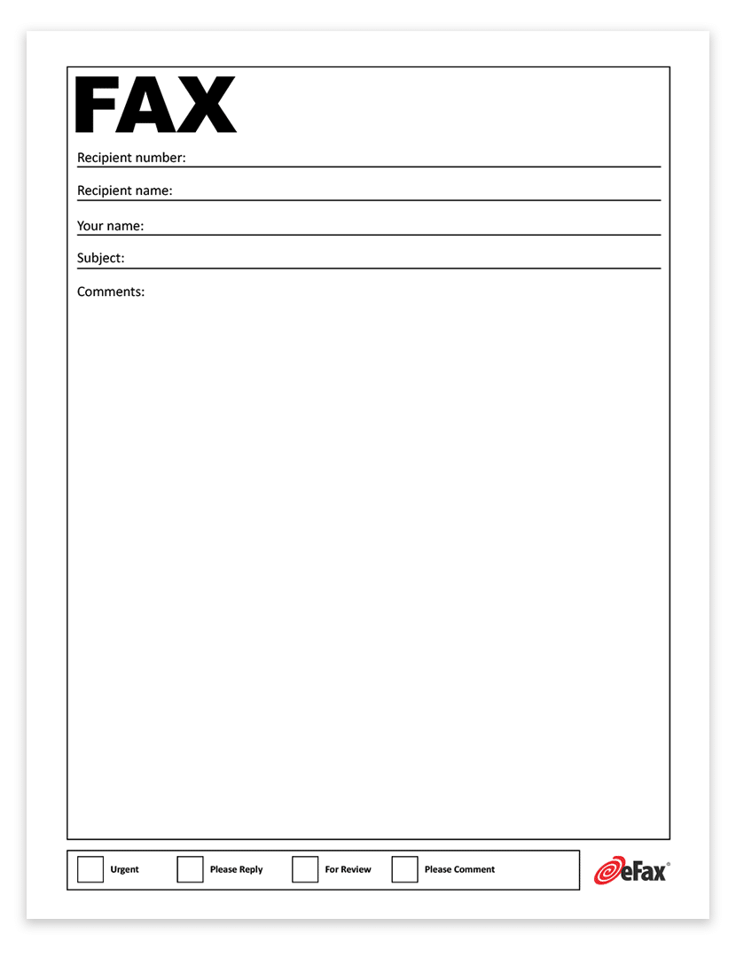 Fax Cover Sheet Free And Ready To Use Templates EFax