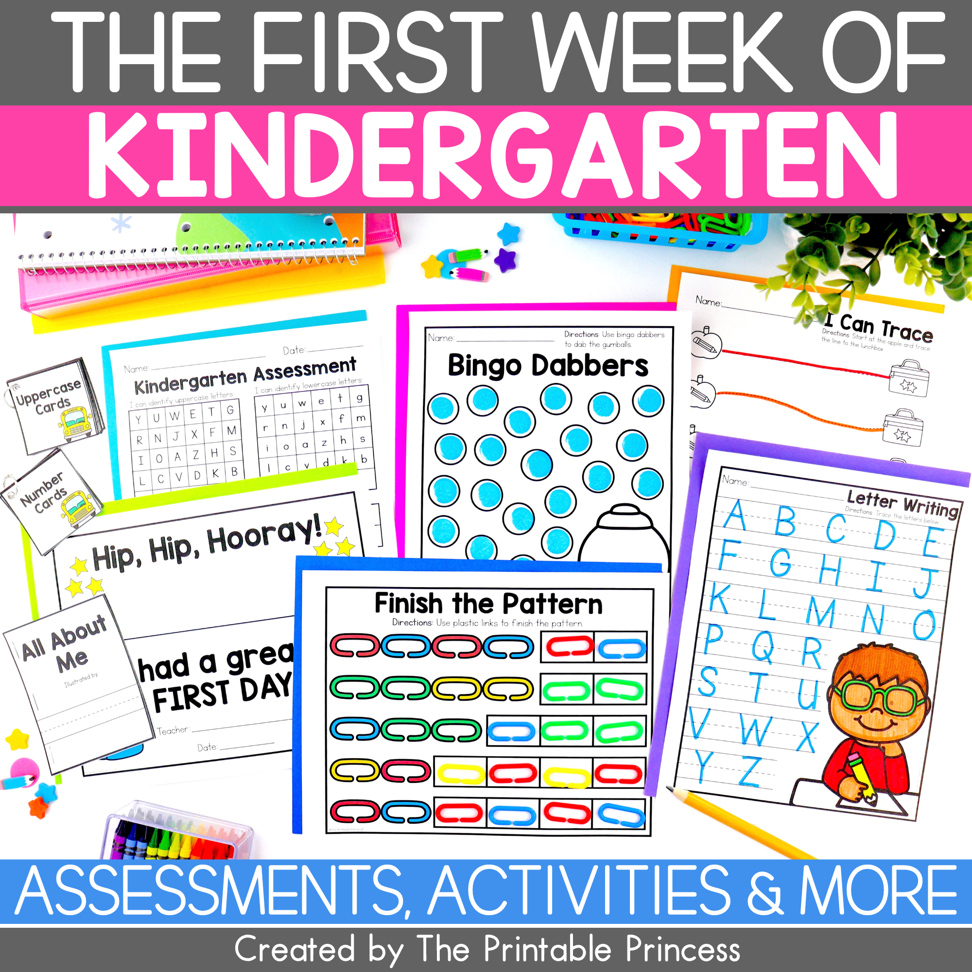 First Week Of Kindergarten Activities First Day Of School Hands On Activities The Printable Princess