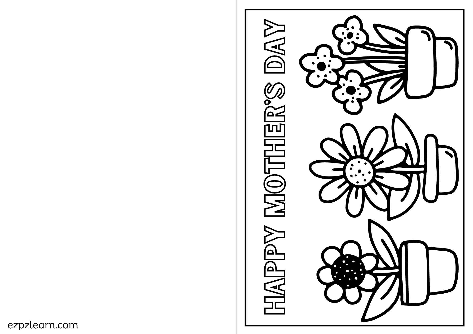Flowers Mother s Day Card Free PDF Download Ezpzlearn