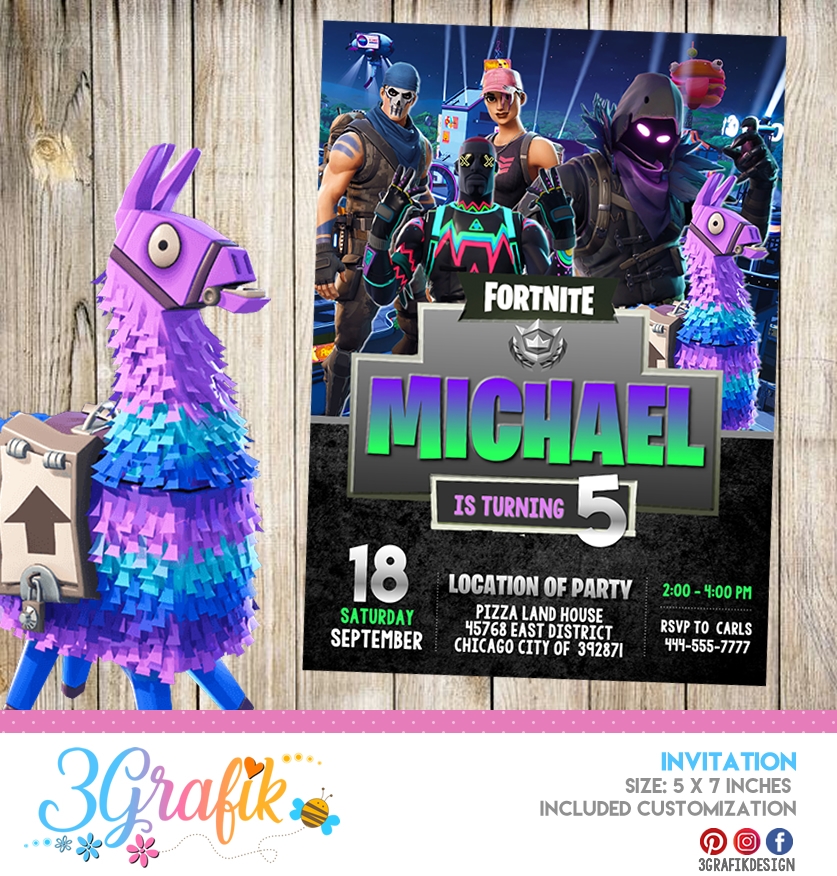 Fortnite Invitation Printable 3Grafik