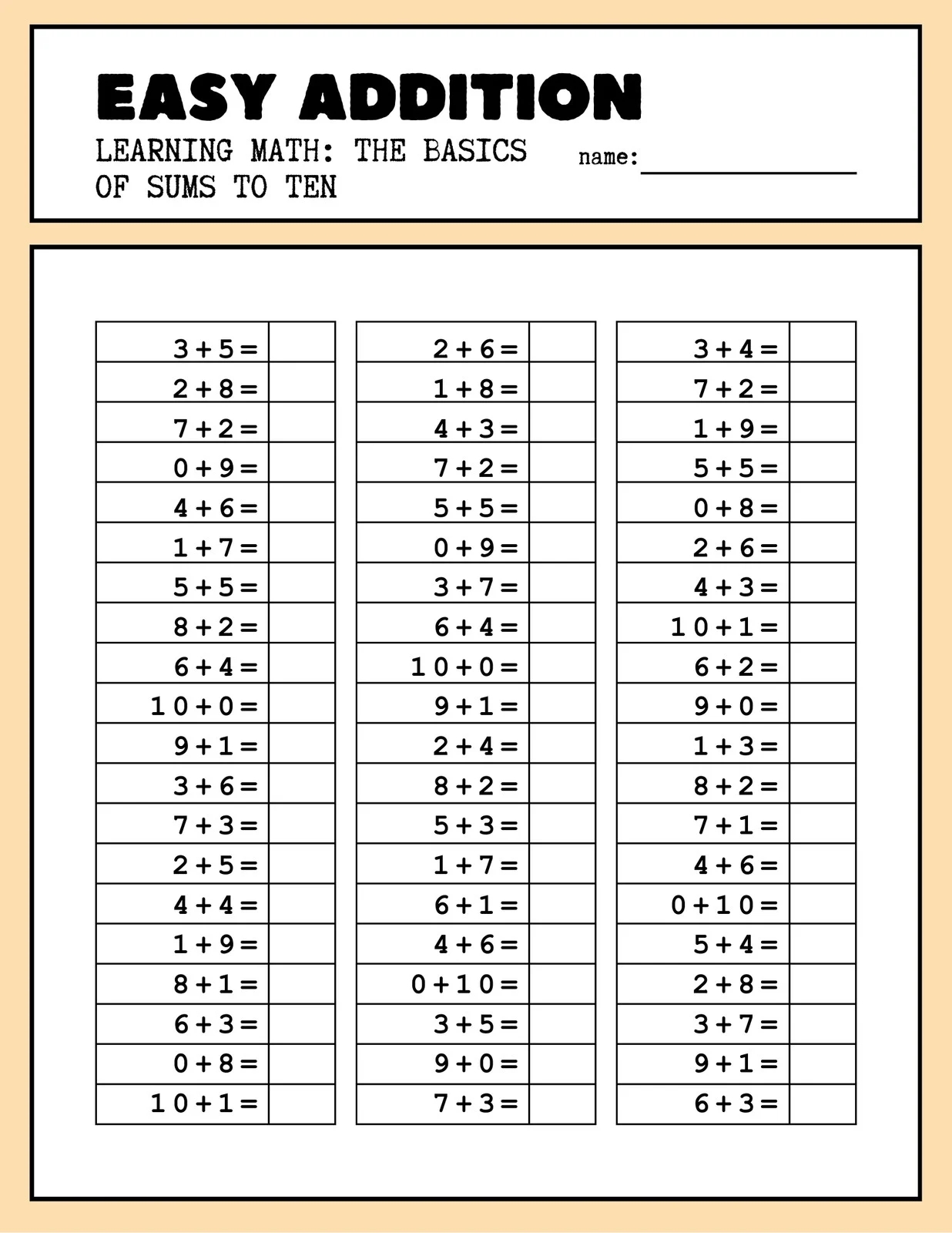 Free 1st Grade Math Worksheet Templates To Customize Canva