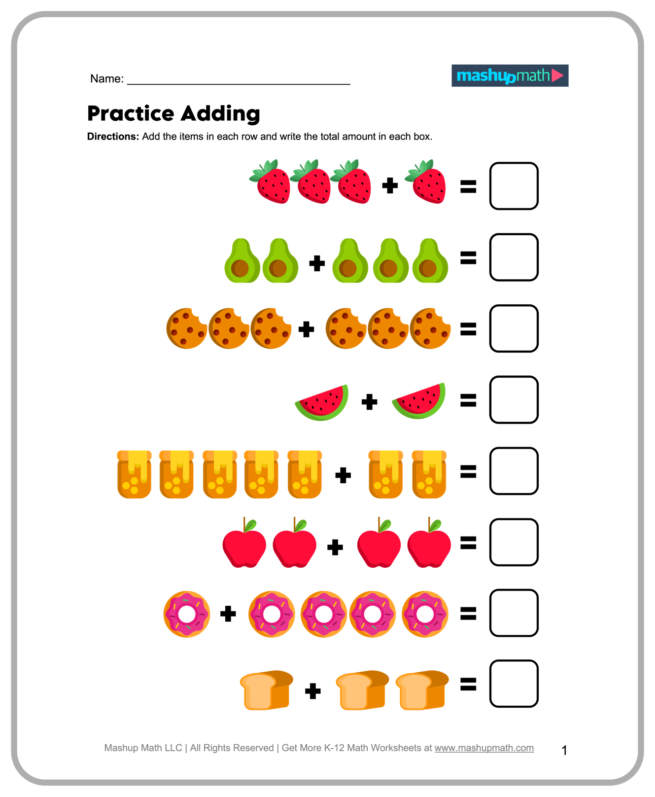 Free 1st Grade Math Worksheets Printable W Answers Mashup Math