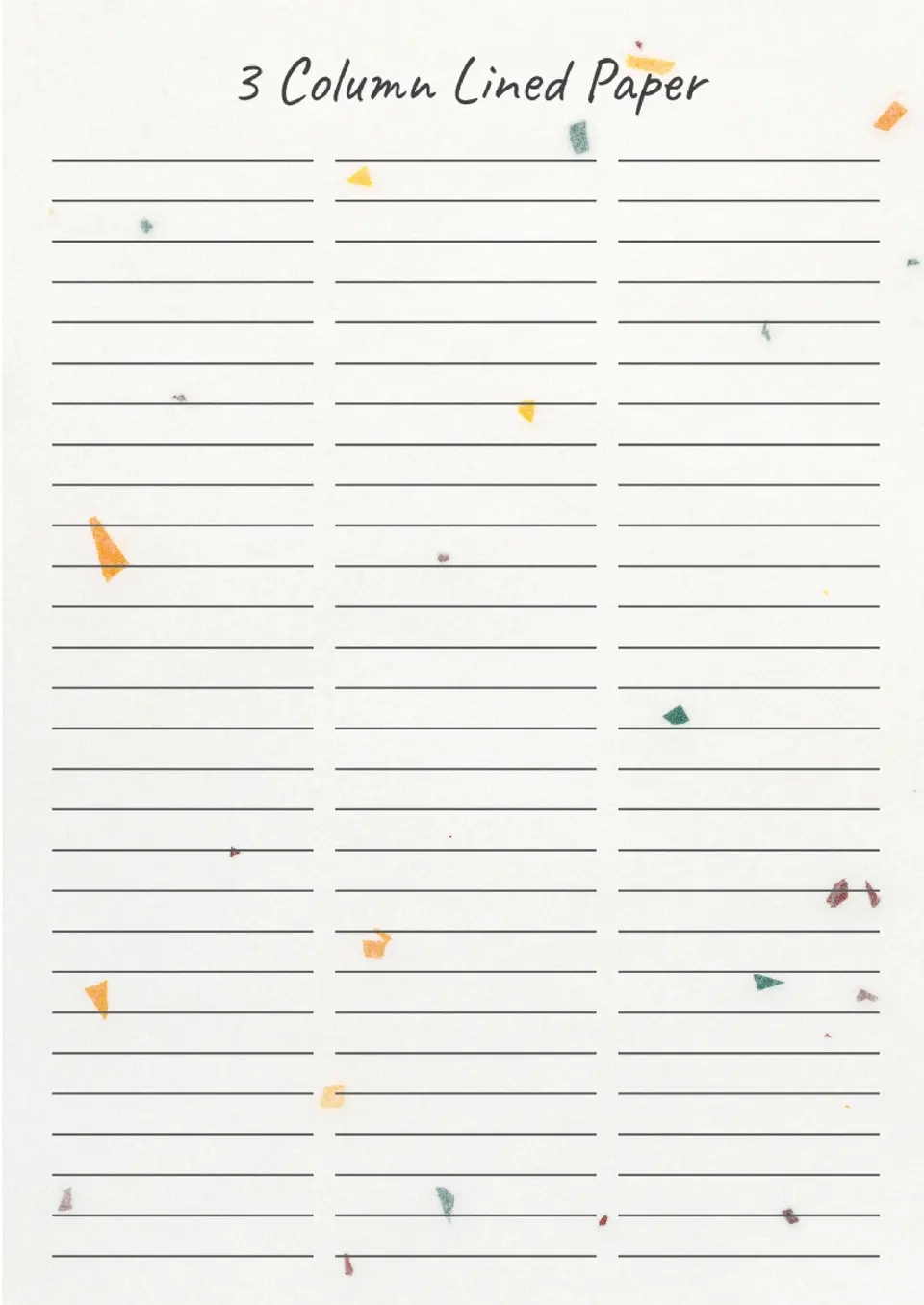 Free 3 Column Lined Paper Template For Google Docs