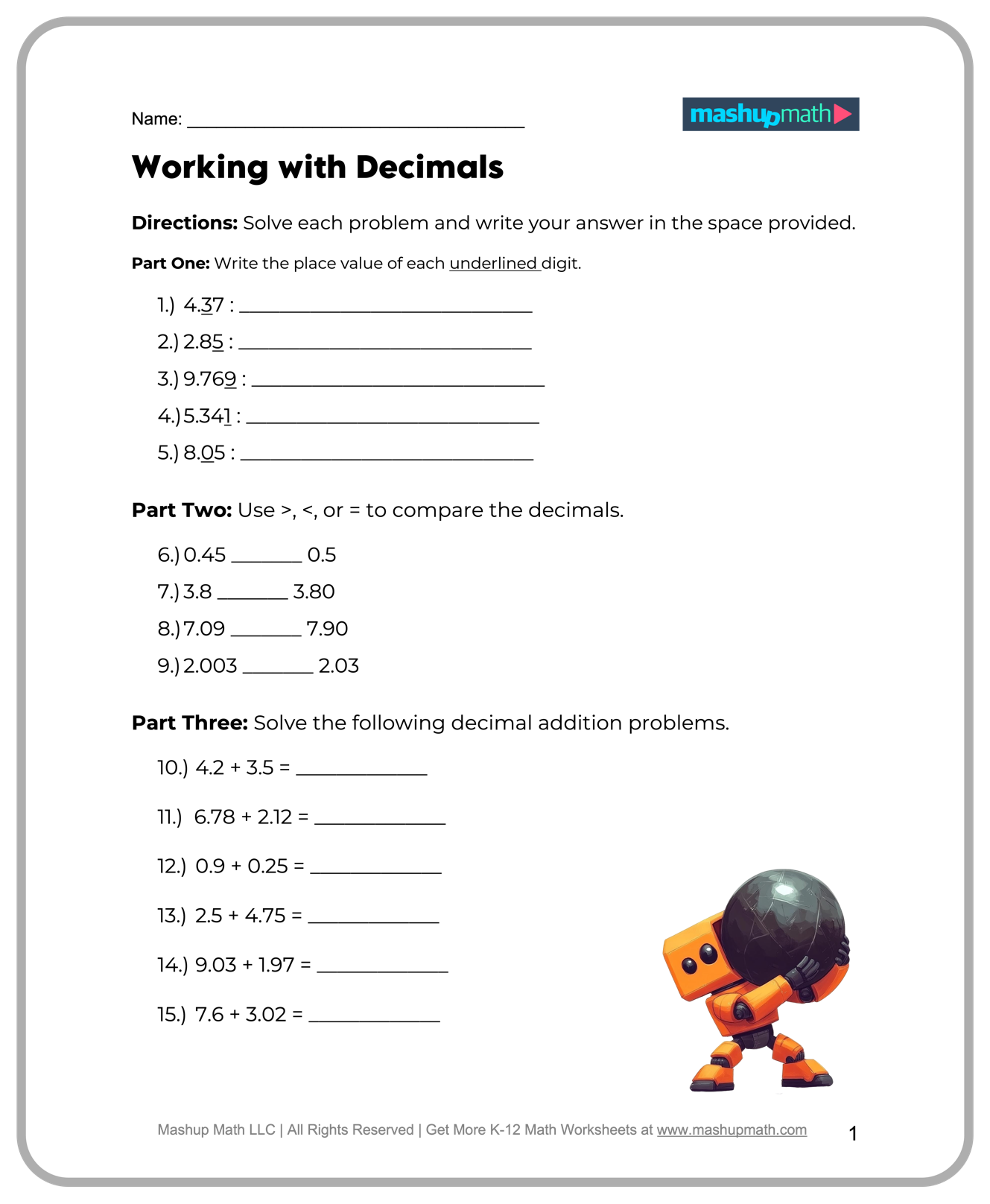 Free Printable Math Sheets For 5th Grade