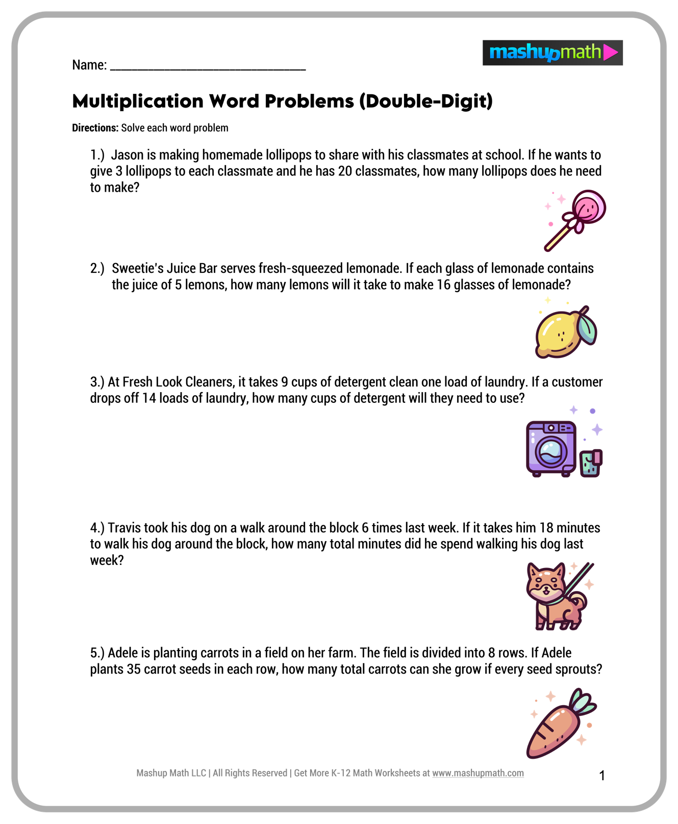 Free 5th Grade Math Worksheets Printable W Answers Mashup Math