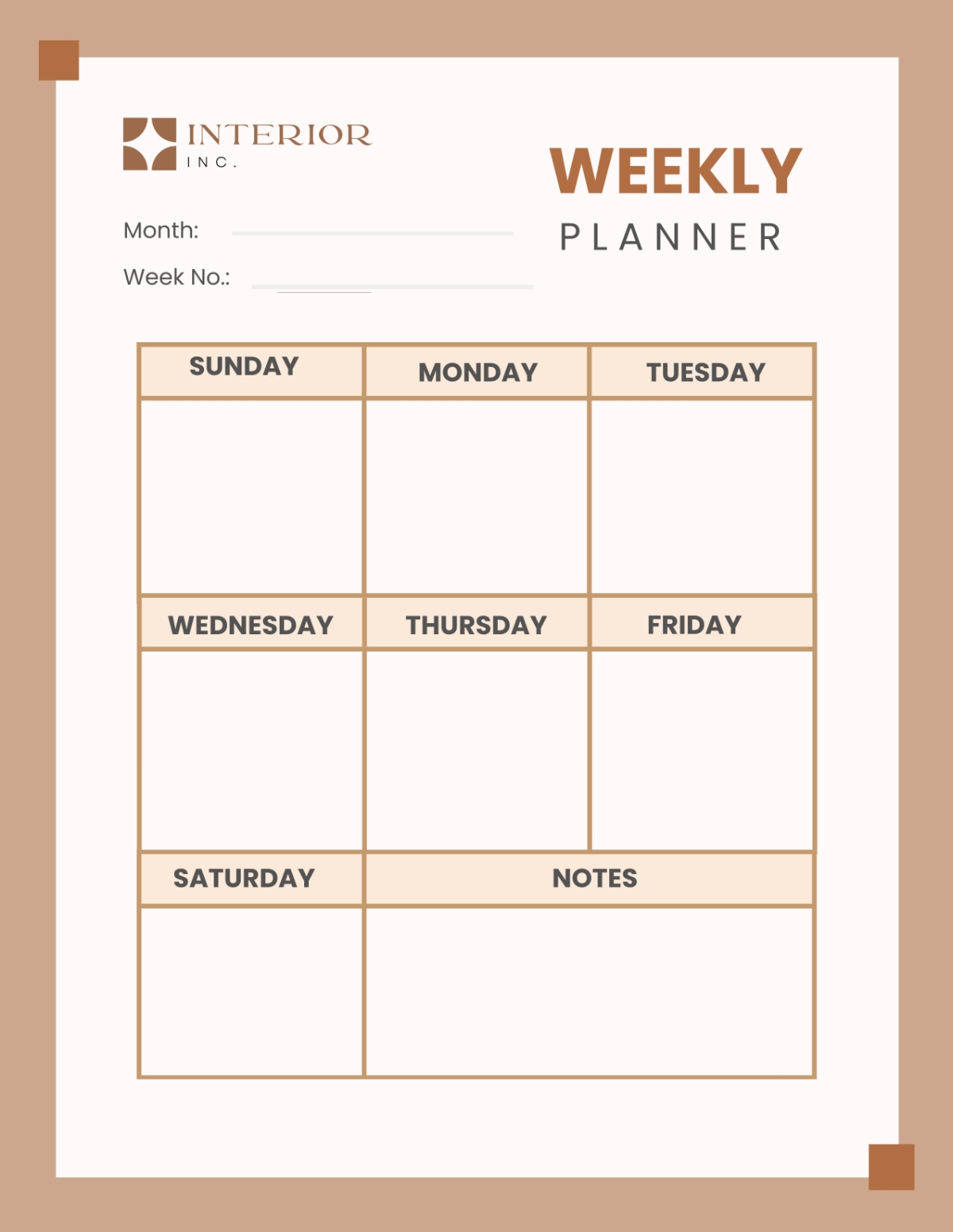 Free Printable 7 Day Planner