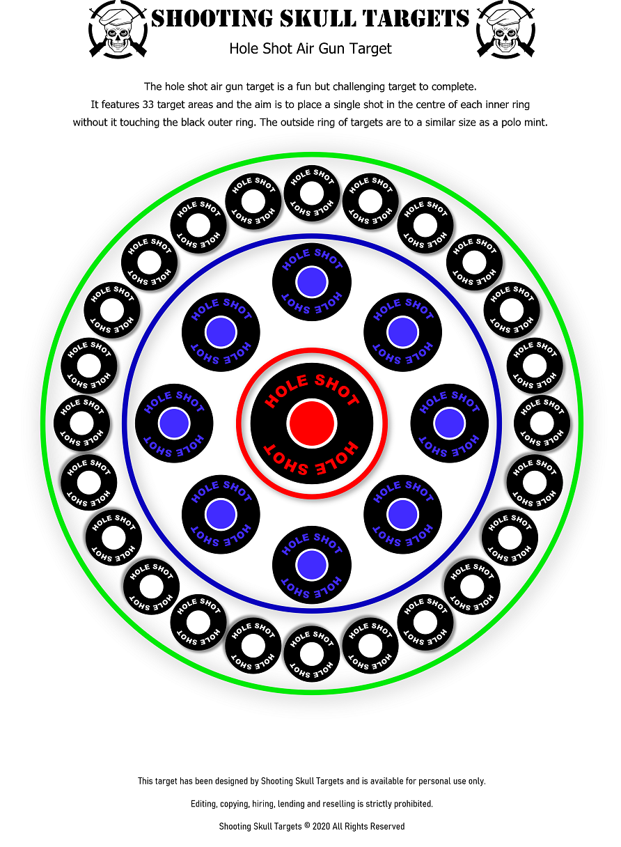 Free A4 Airgun Targets Shooting Skull Targets