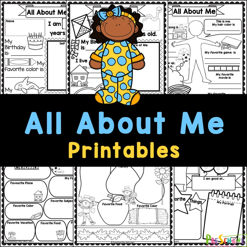 free all about me preschool printable worksheets
