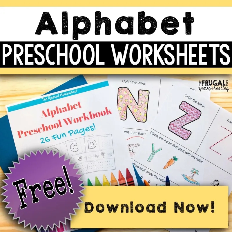 Free Alphabet Worksheets For Preschool Free Homeschooling The Frugal Homeschooling Mom