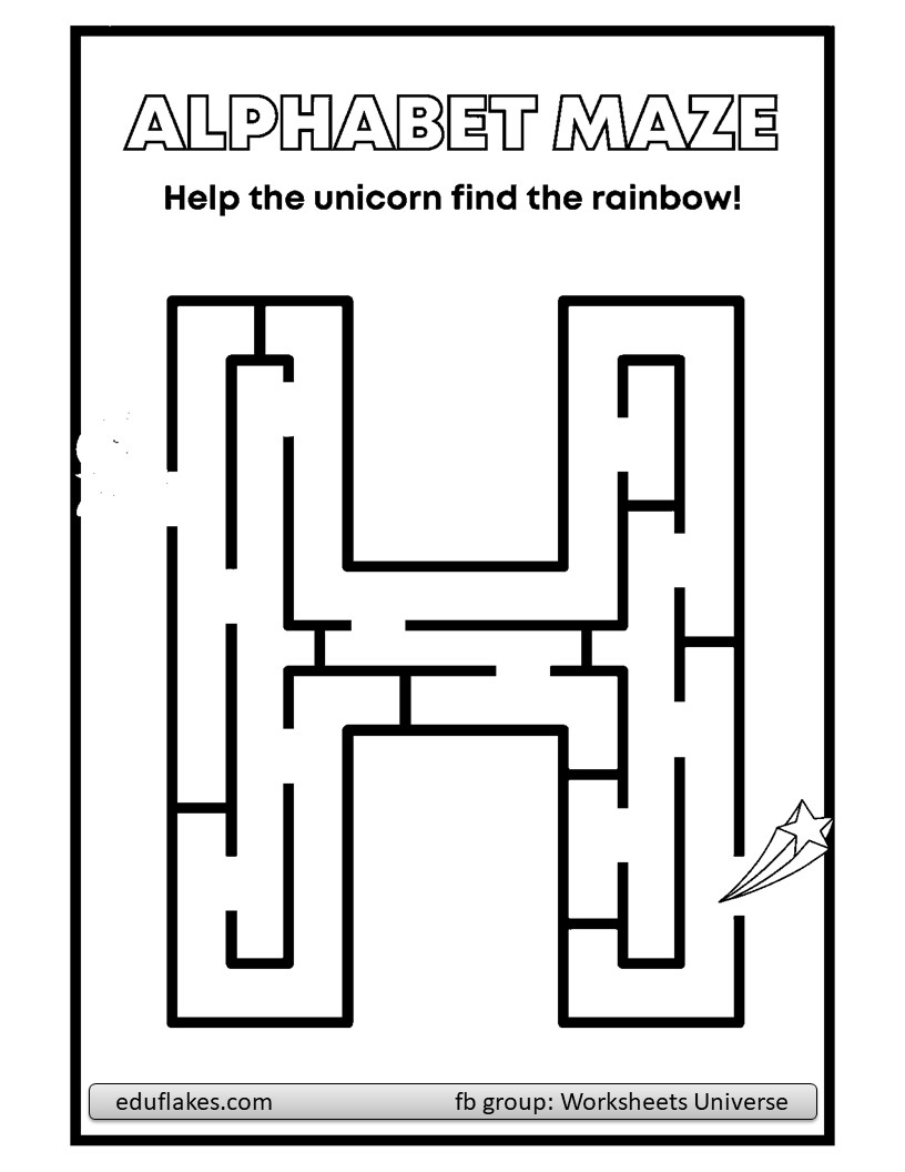 Free Alphabets Maze PDF Printable Worksheet Eduflakes