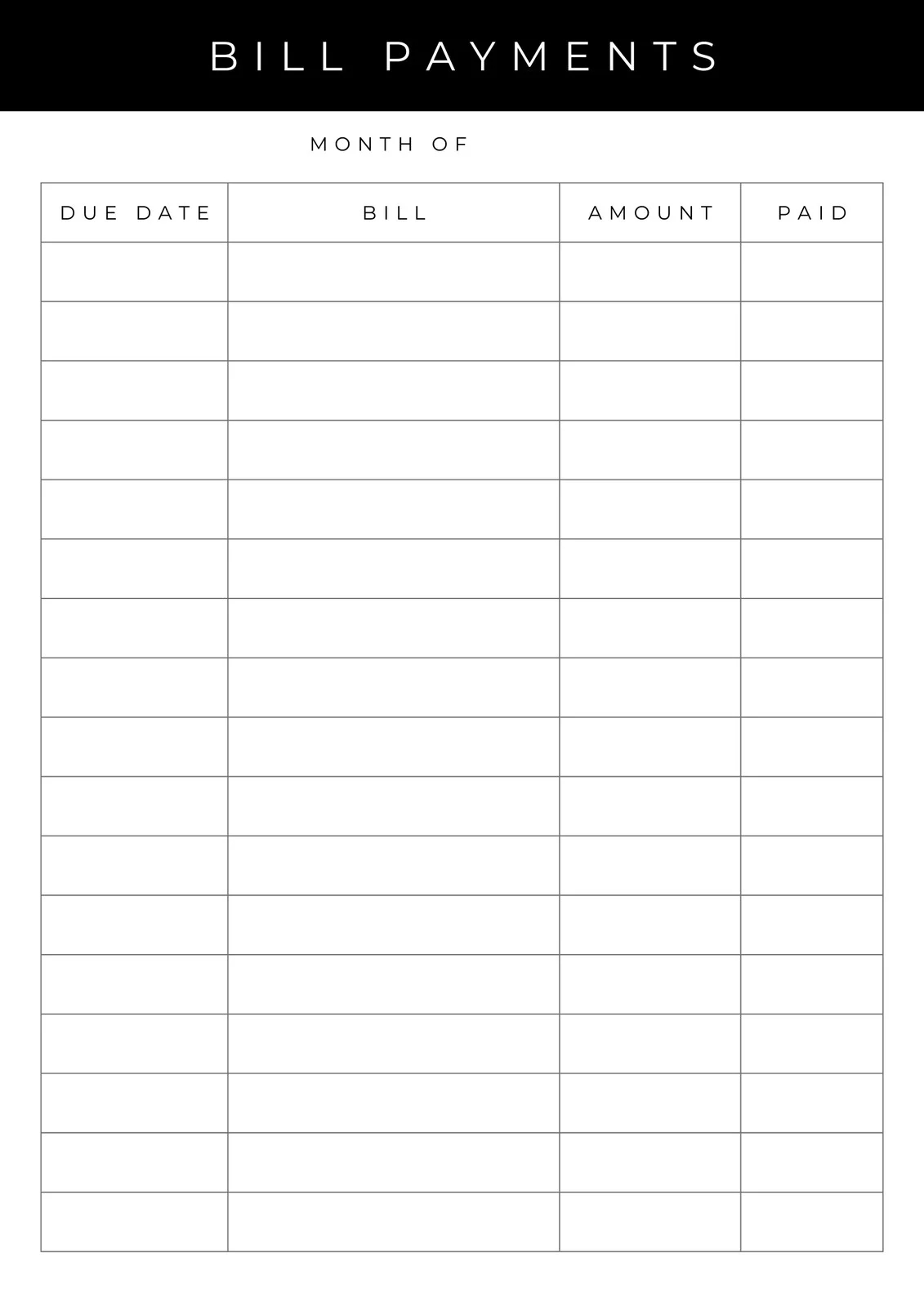 Free Budget Worksheets Printable Monthly