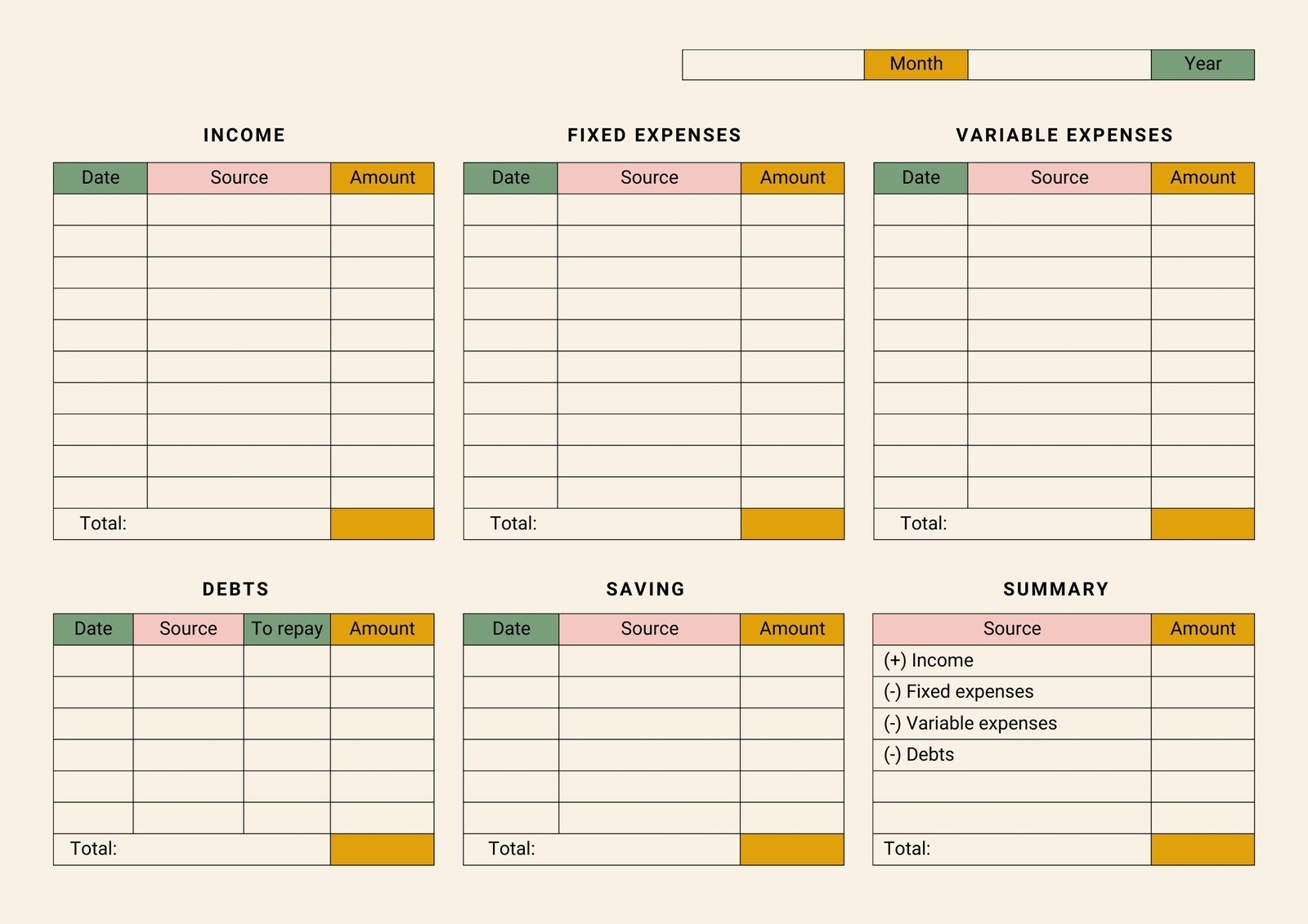 Free And Customizable Budget Templates Worksheets Library