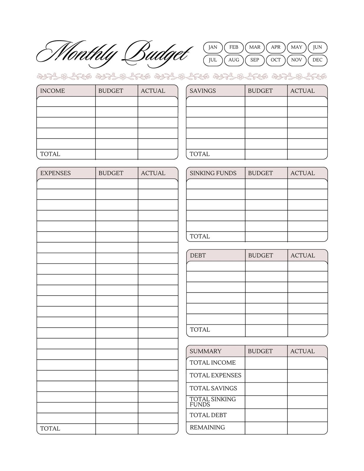 free and customizable budget templates worksheets library