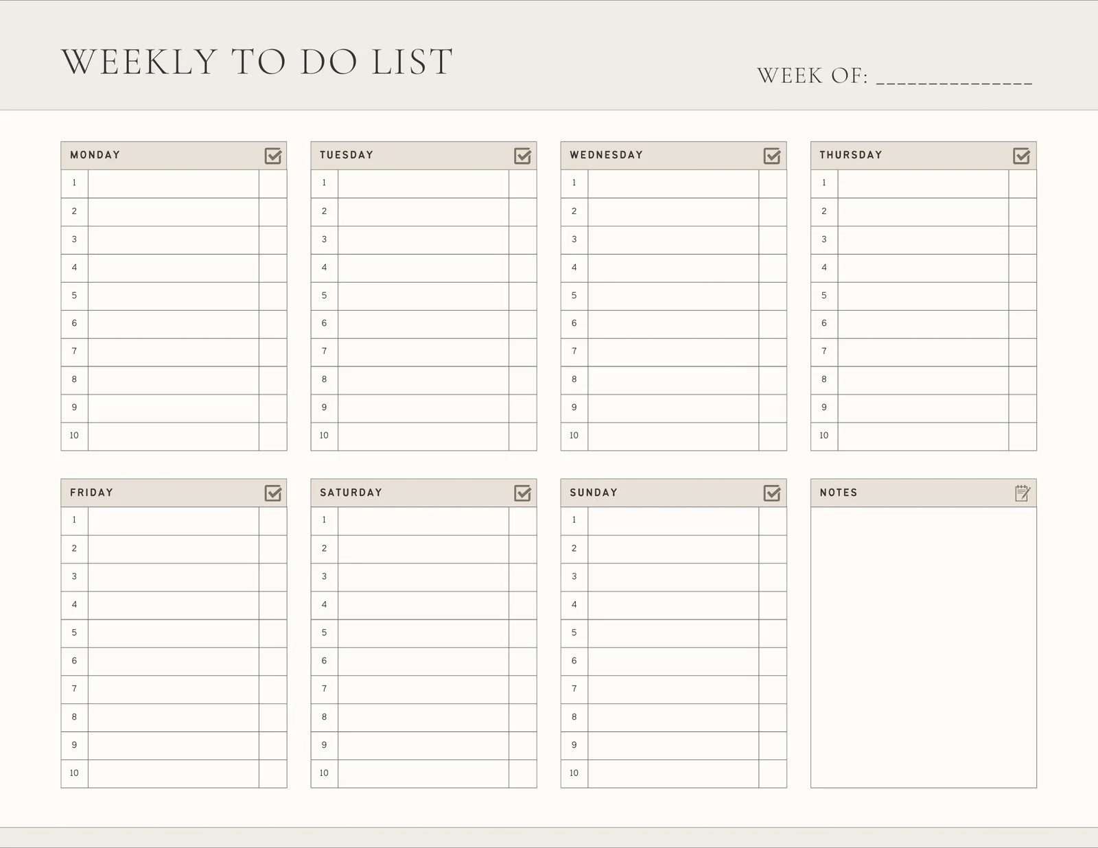 Free Printable To Do Checklist Daily