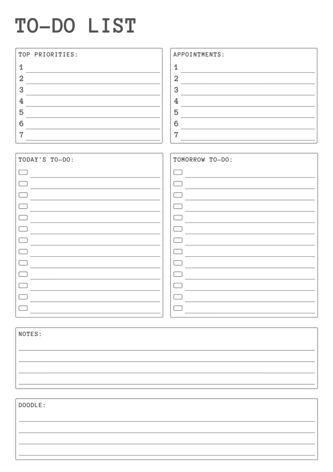 Free And Customizable To Do List Templates