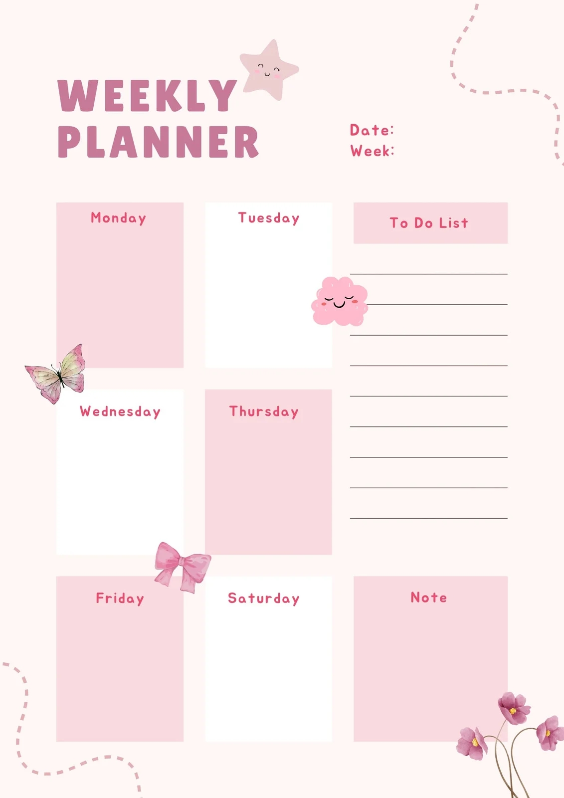Free And Customizable Weekly Planner Templates Canva