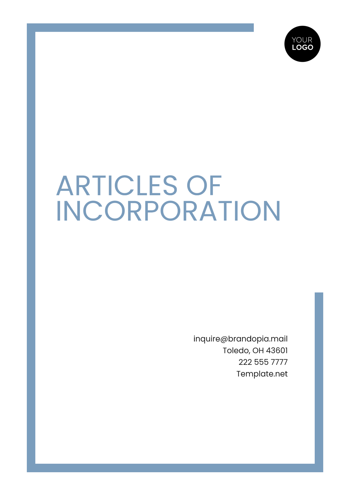 Free Printable Articles Of Organization