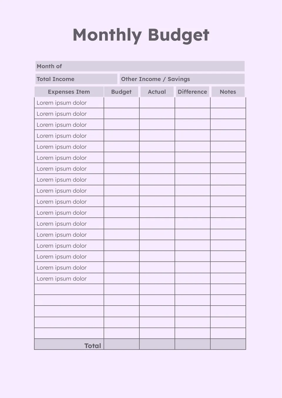 Free Budget Planner Template For Google Docs