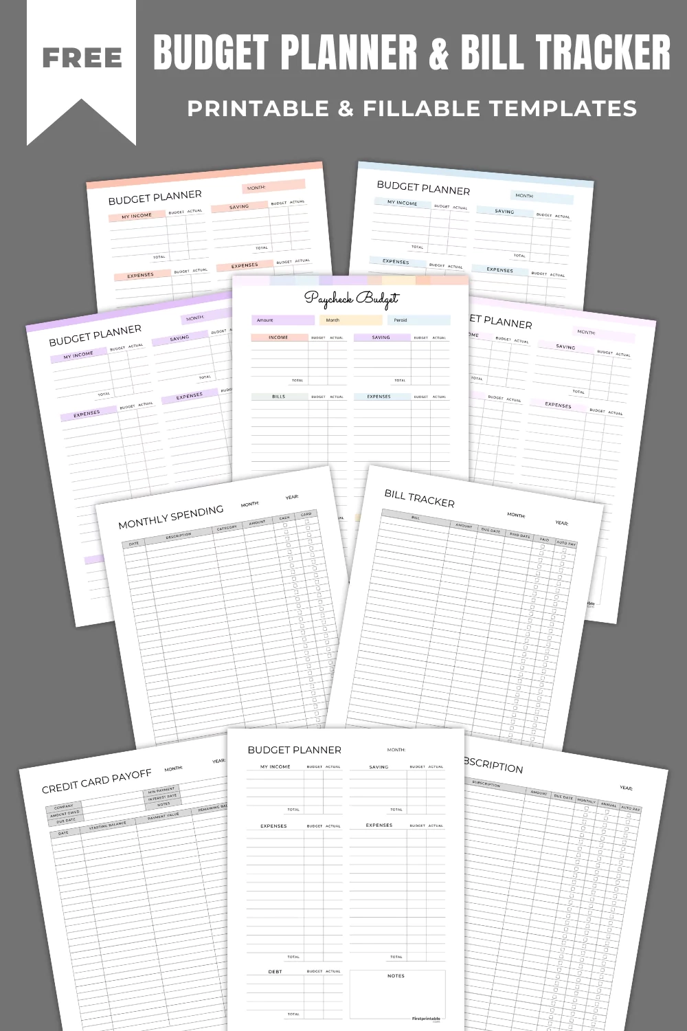 Free Budget Planner Templates Printable Fillable