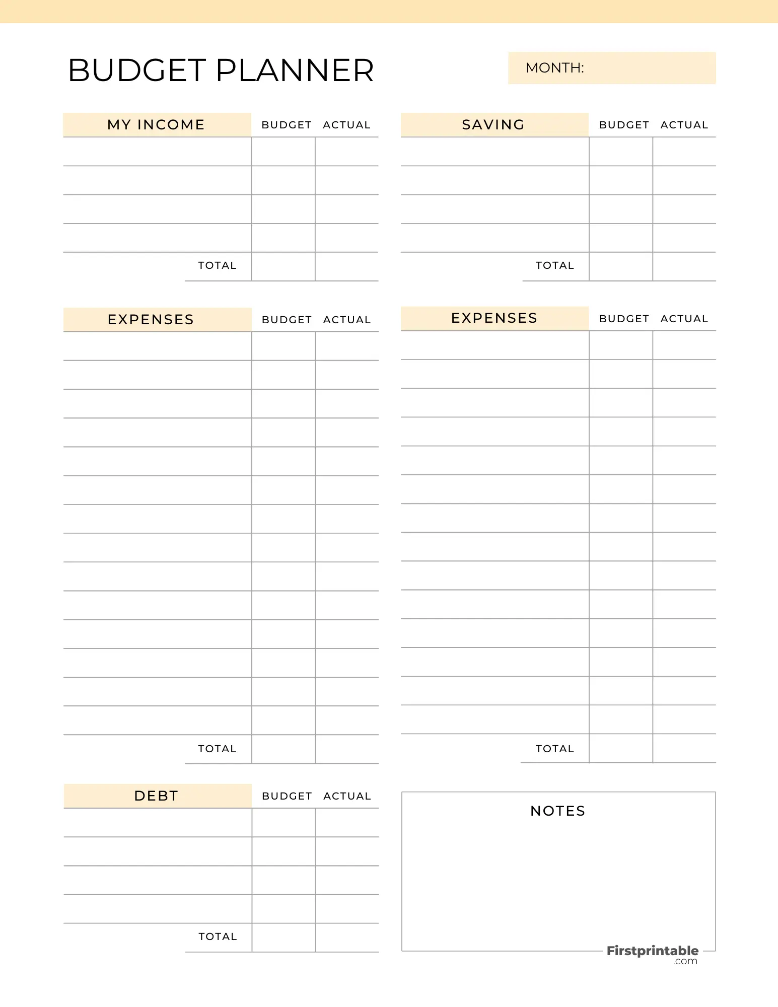 Home Budget Planner Free Printables
