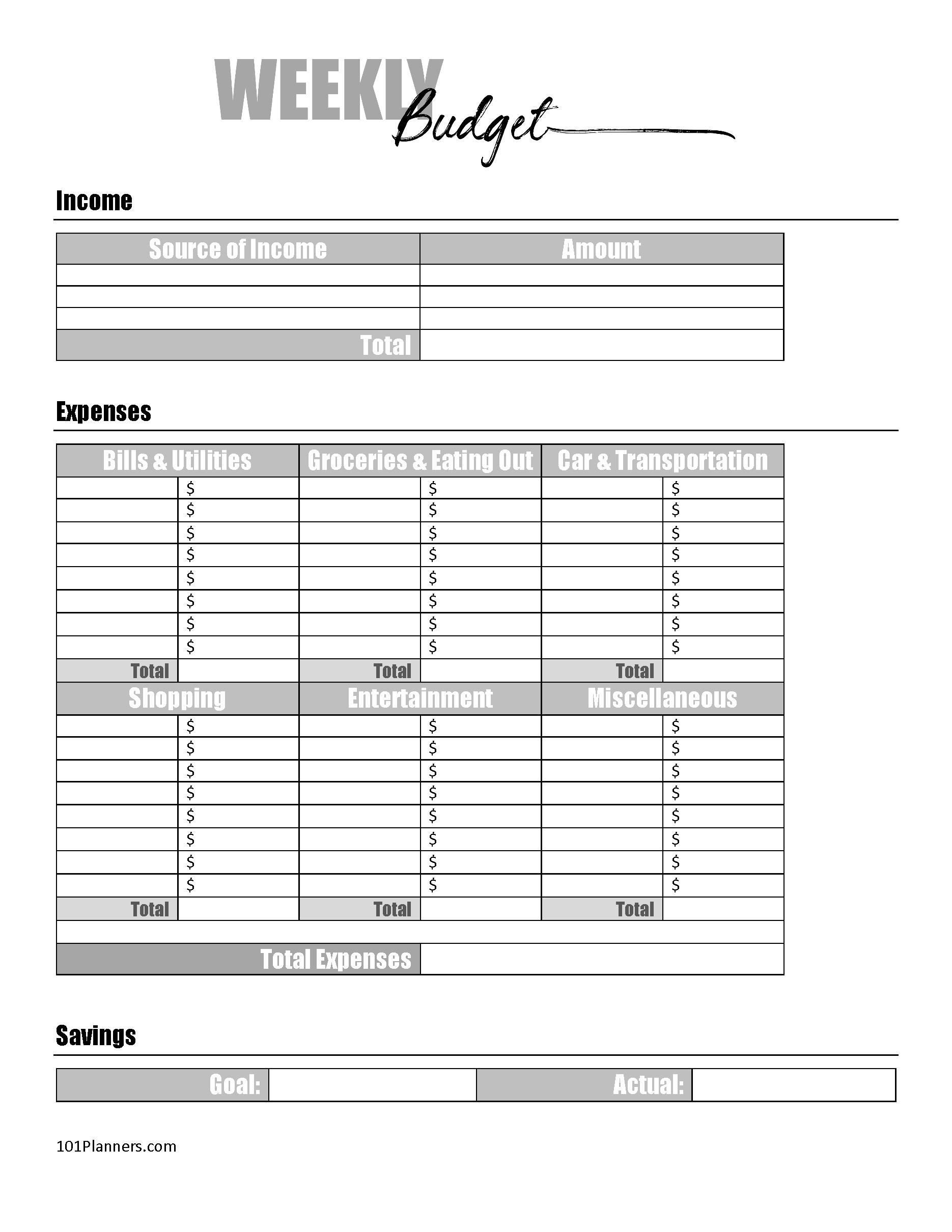 free budget sheet template printable and editable