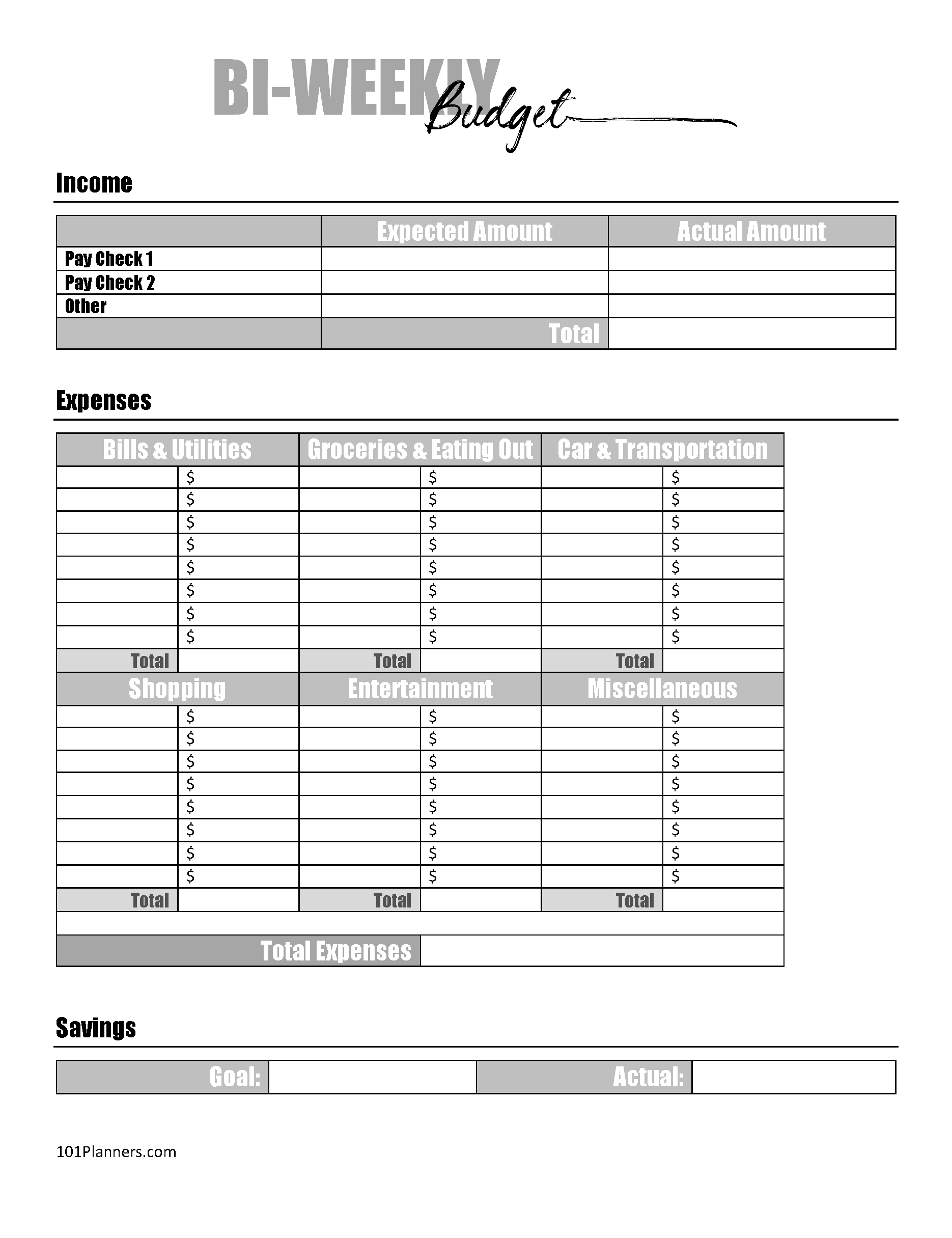 free budget sheet template printable and editable