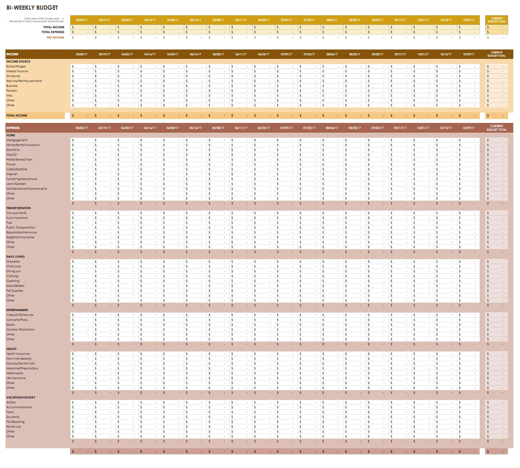 Free Budget Templates In Google Sheets