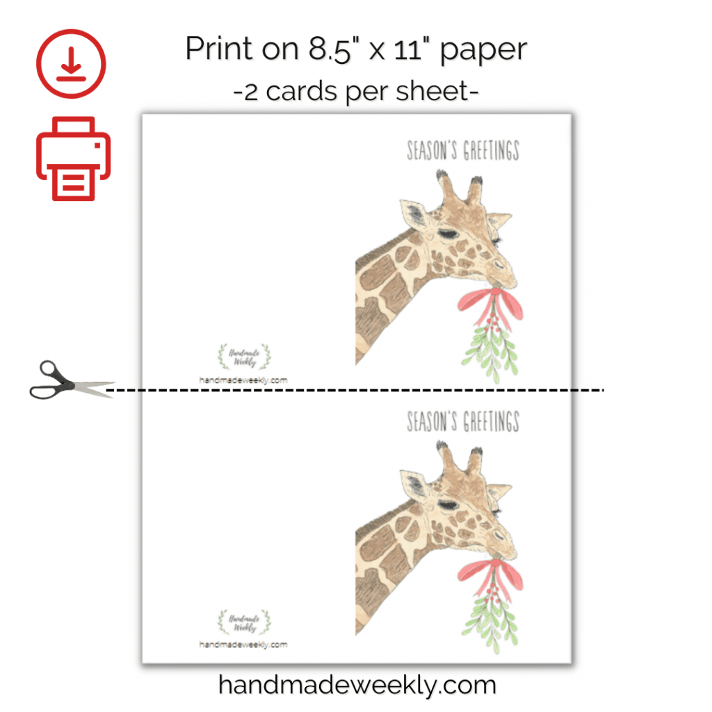 Free Christmas Card Printable Handmade Weekly