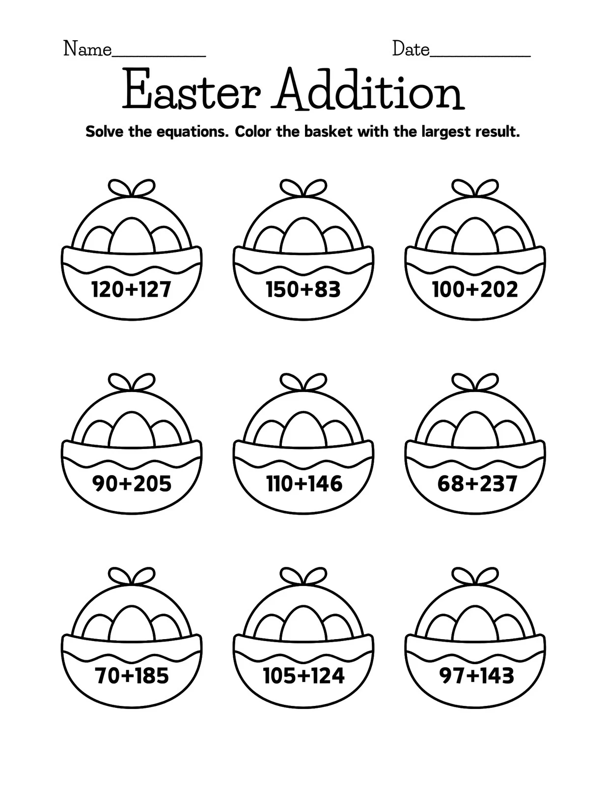 Kindergarten Worksheets Free Printable Easter