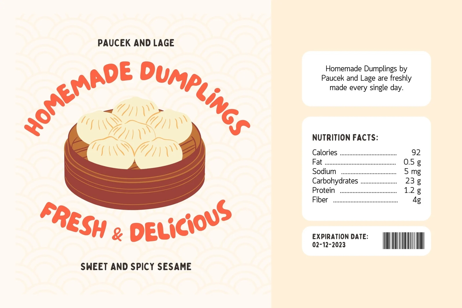 Free Custom Printable Food Label Templates Canva