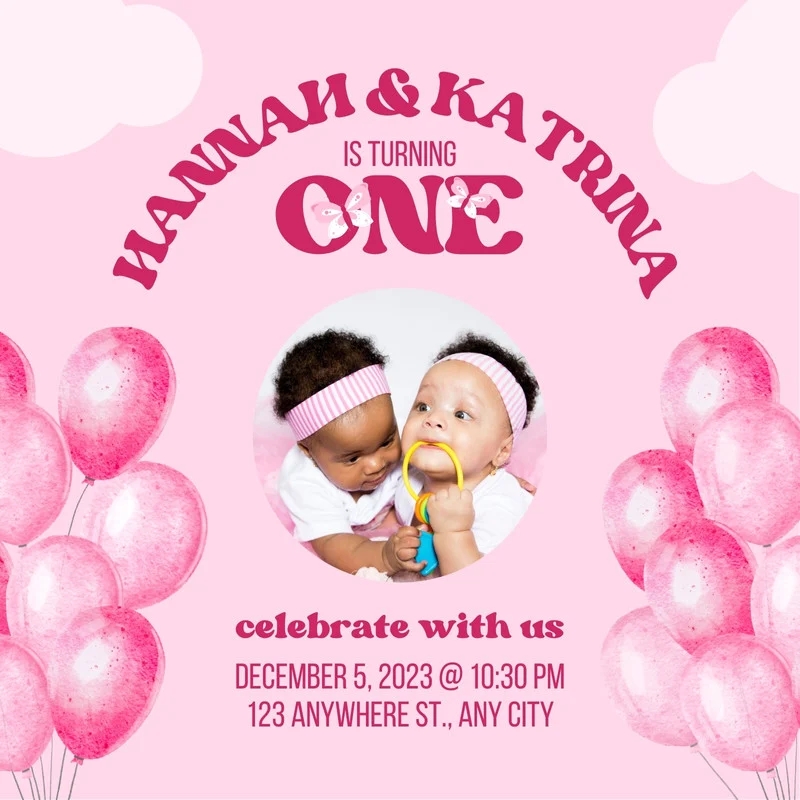 Free Printable Birthday Invitations For Twins