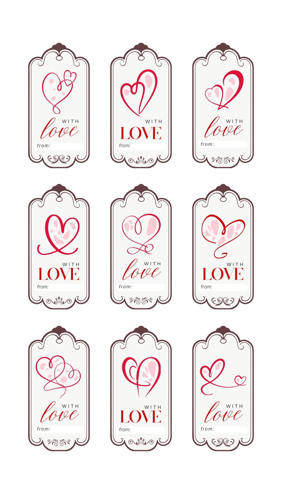 Free Custom Printable Valentines Day Tag Templates Canva