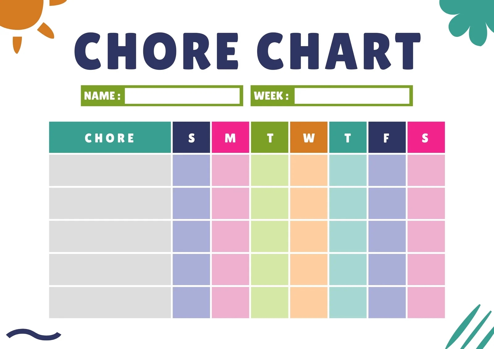 Free Customizable Chore Chart Templates To Print Canva