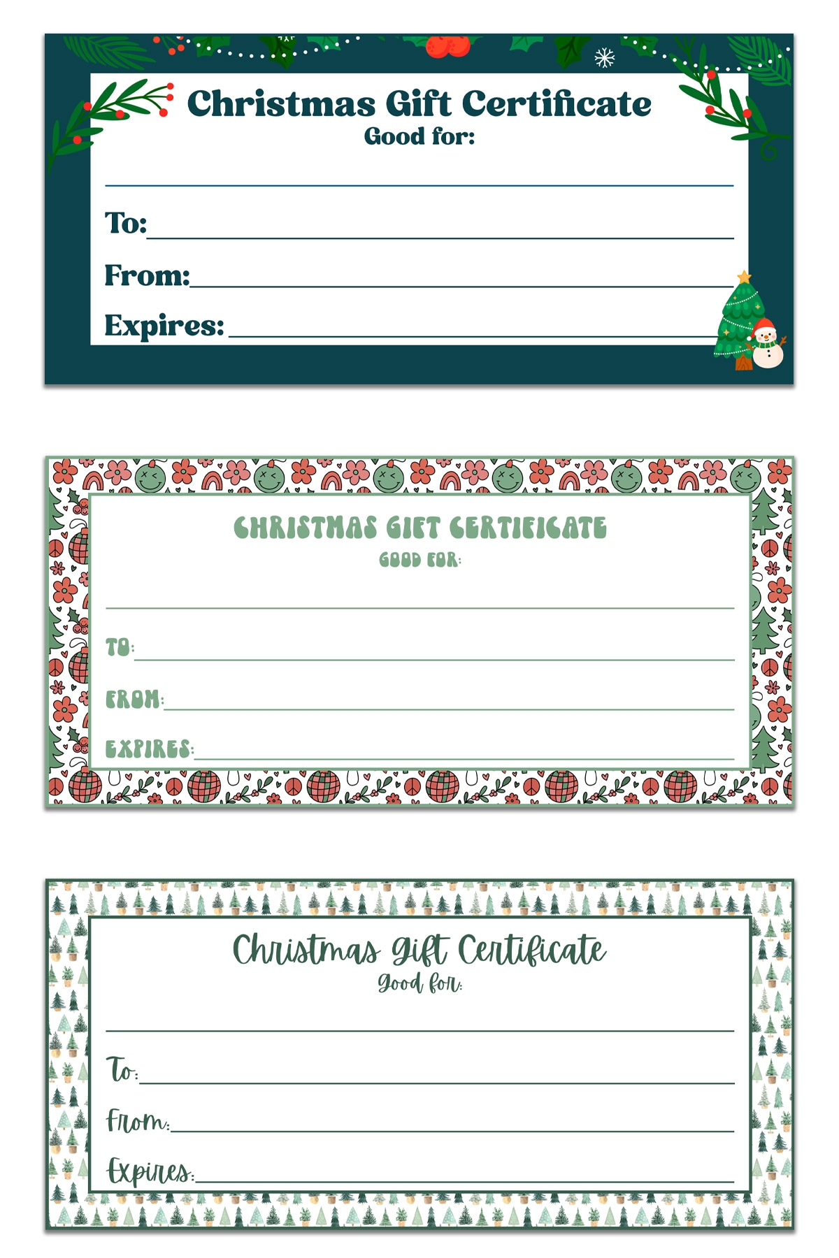 Gift Certificates Free Printable Templates