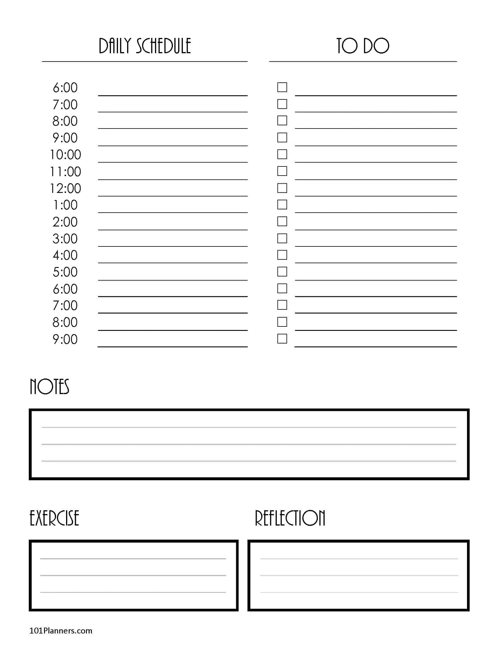 Free Printable Daily Planner Template Pdf