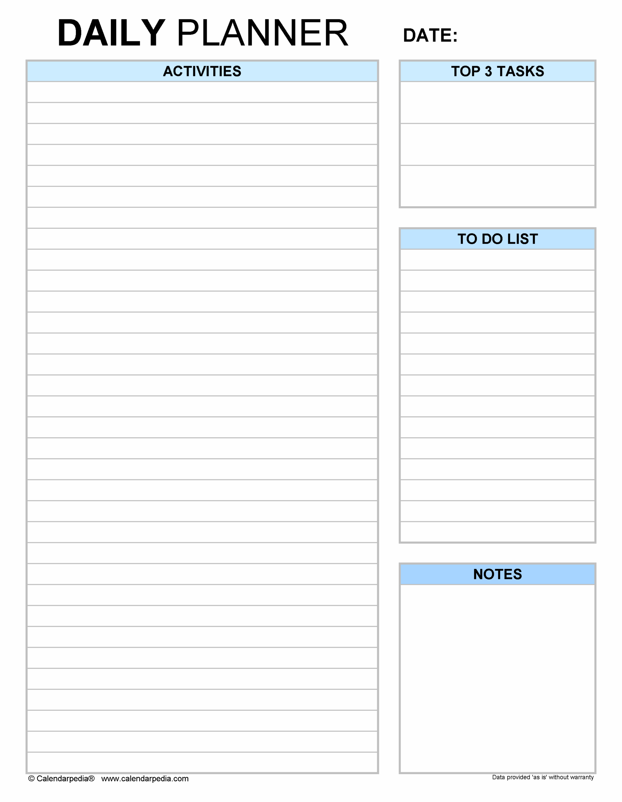 Free Daily Planners In PDF Format 20 Templates