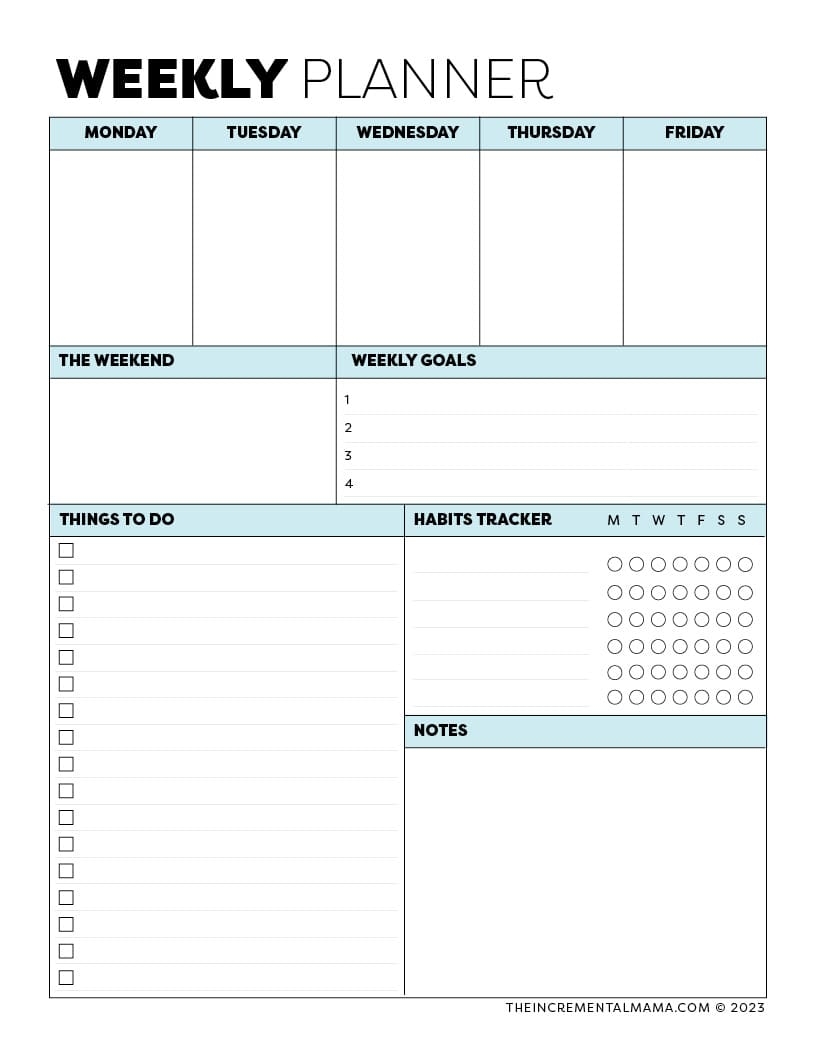 Free Weekly Planner Printable Pdf
