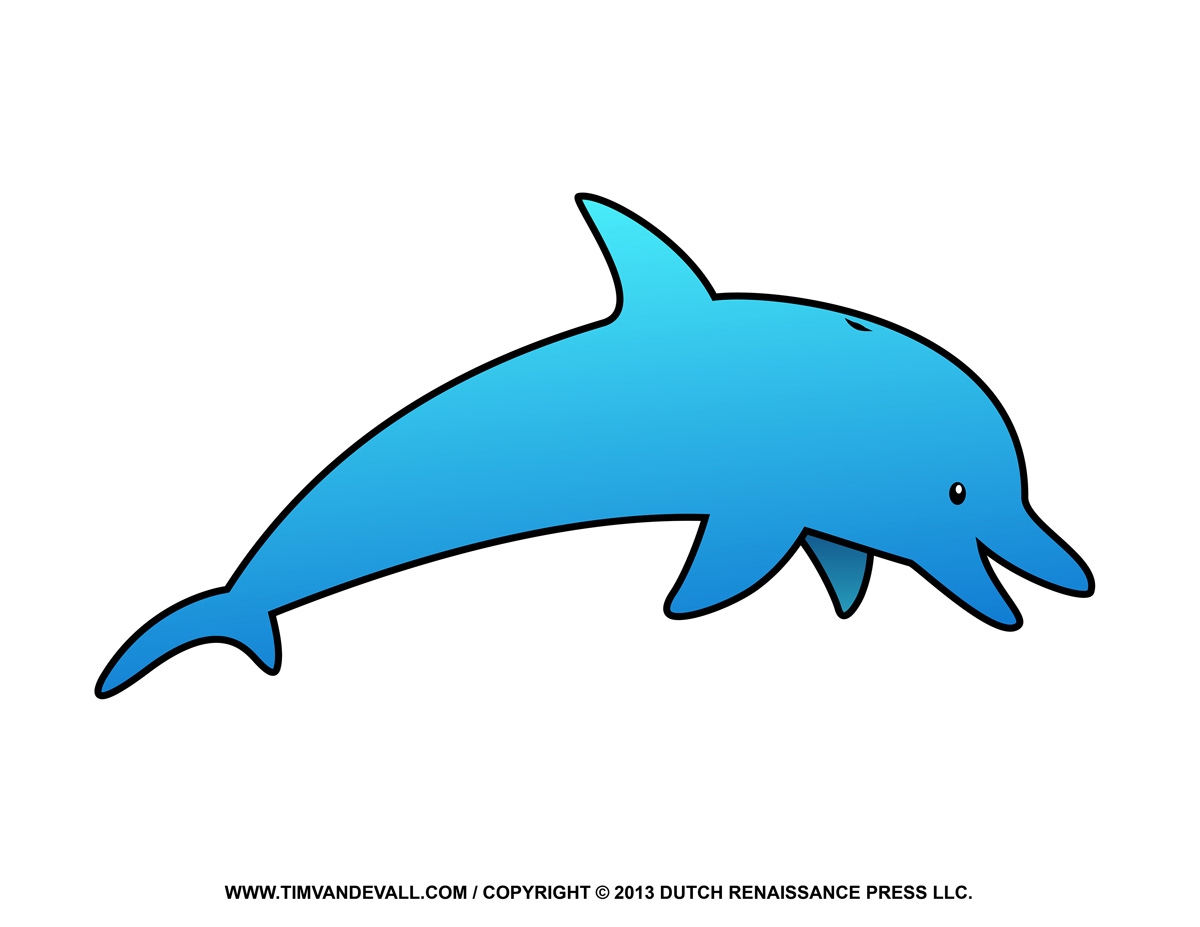 Free Dolphin Clipart Printable Coloring Pages Outline Silhouette
