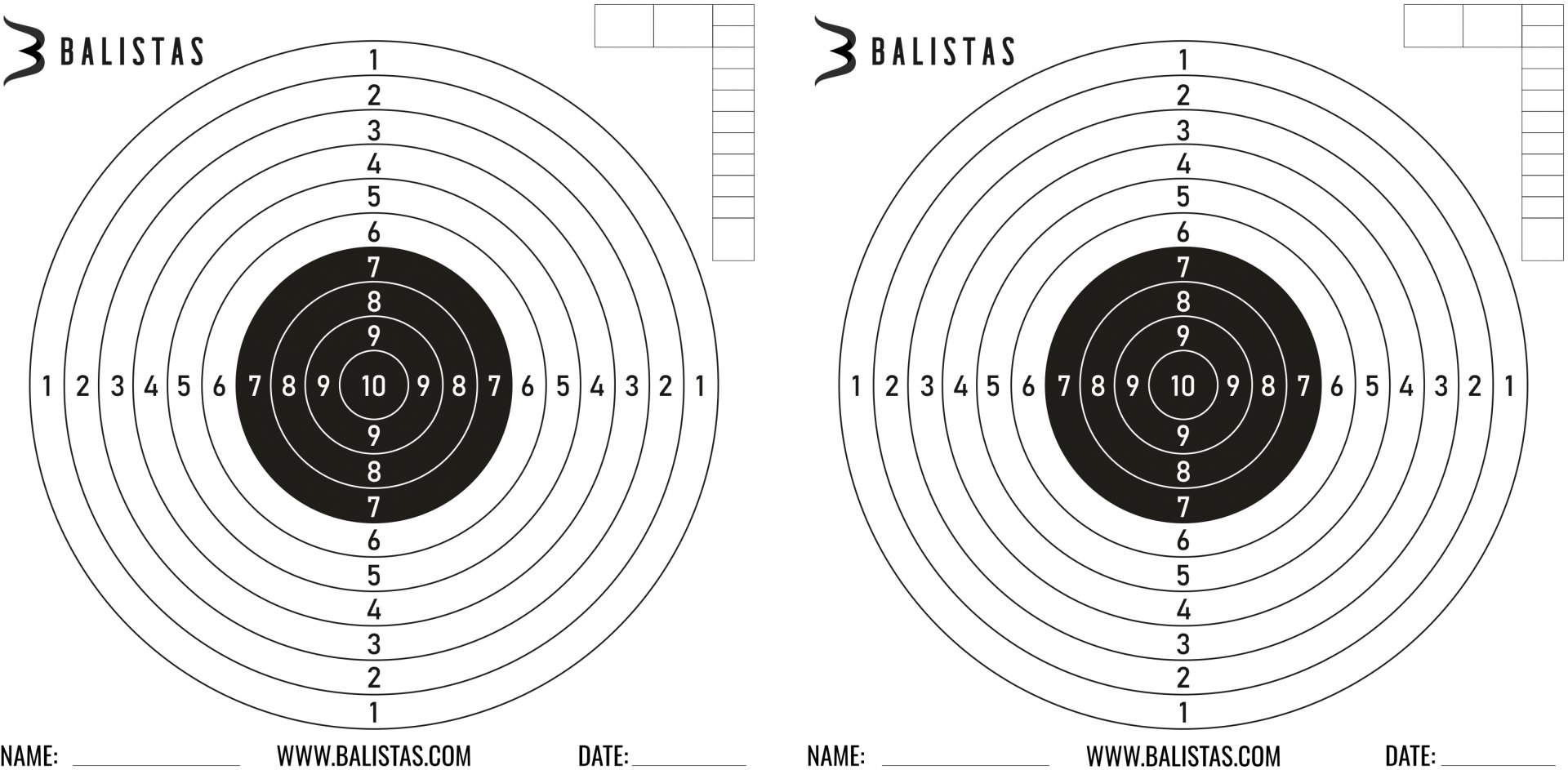 Free Downloadable Targets For An Air Rifle Pistol And PCP Rifle Balistas shop