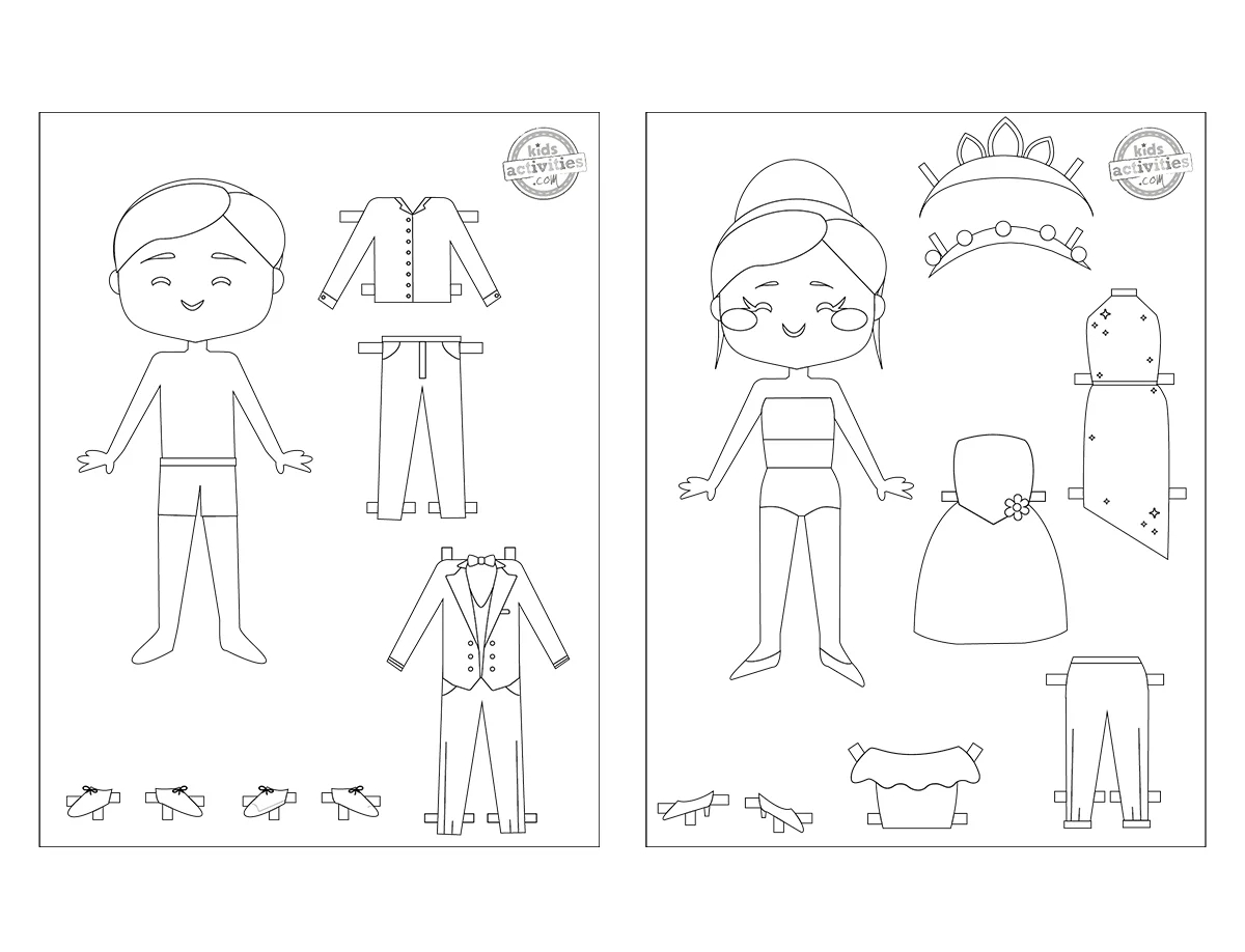Free Dress Up Paper Dolls Coloring Pages Kids Activities Blog