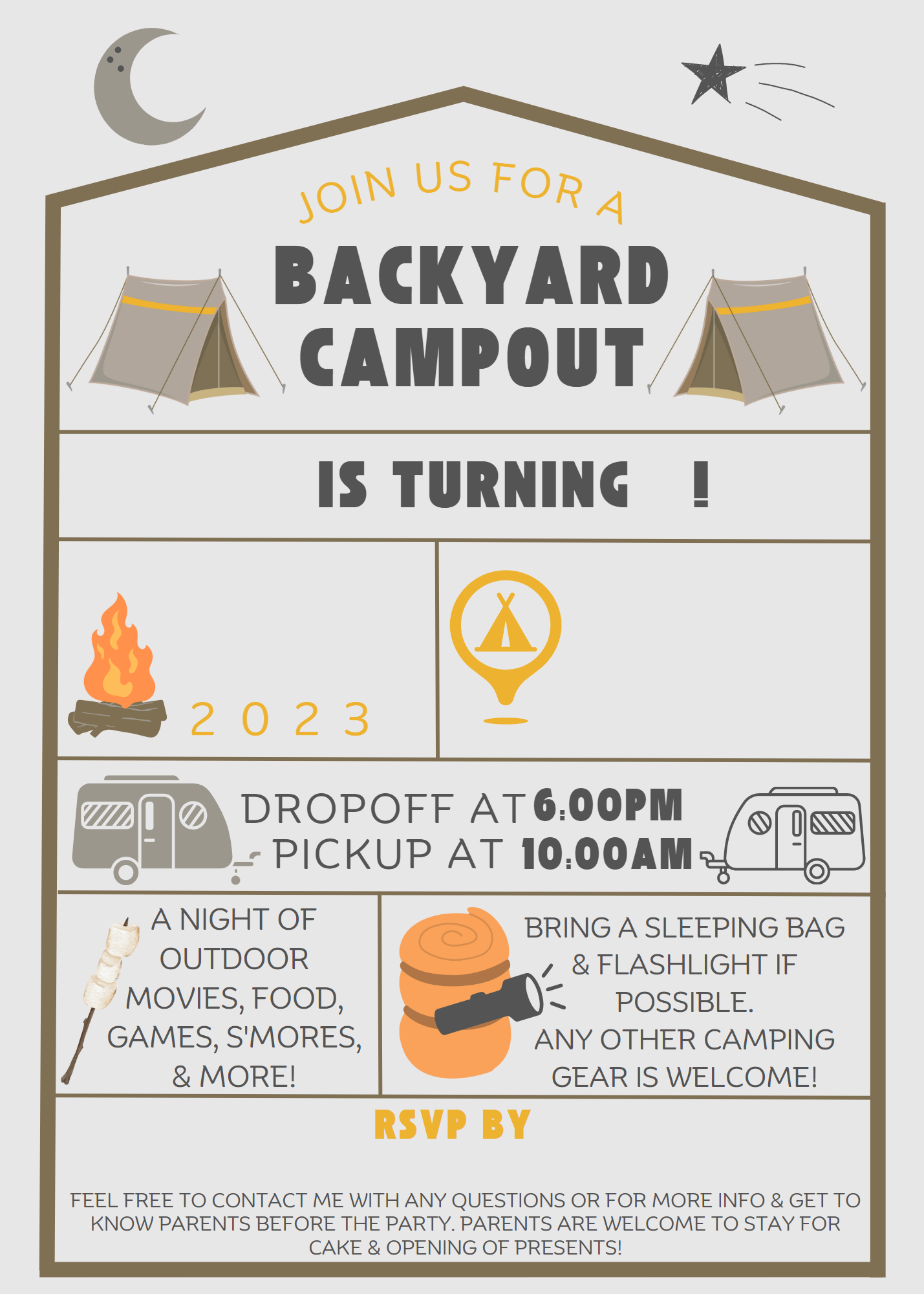 Free E Vite Or Printable Backyard Campout Birthday Invitation Personalize Yours For Free Life As A LEO Wife