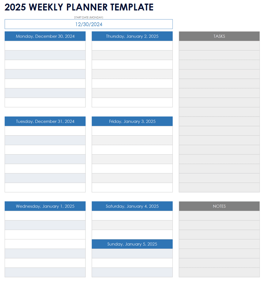 Free Excel Calendar Templates