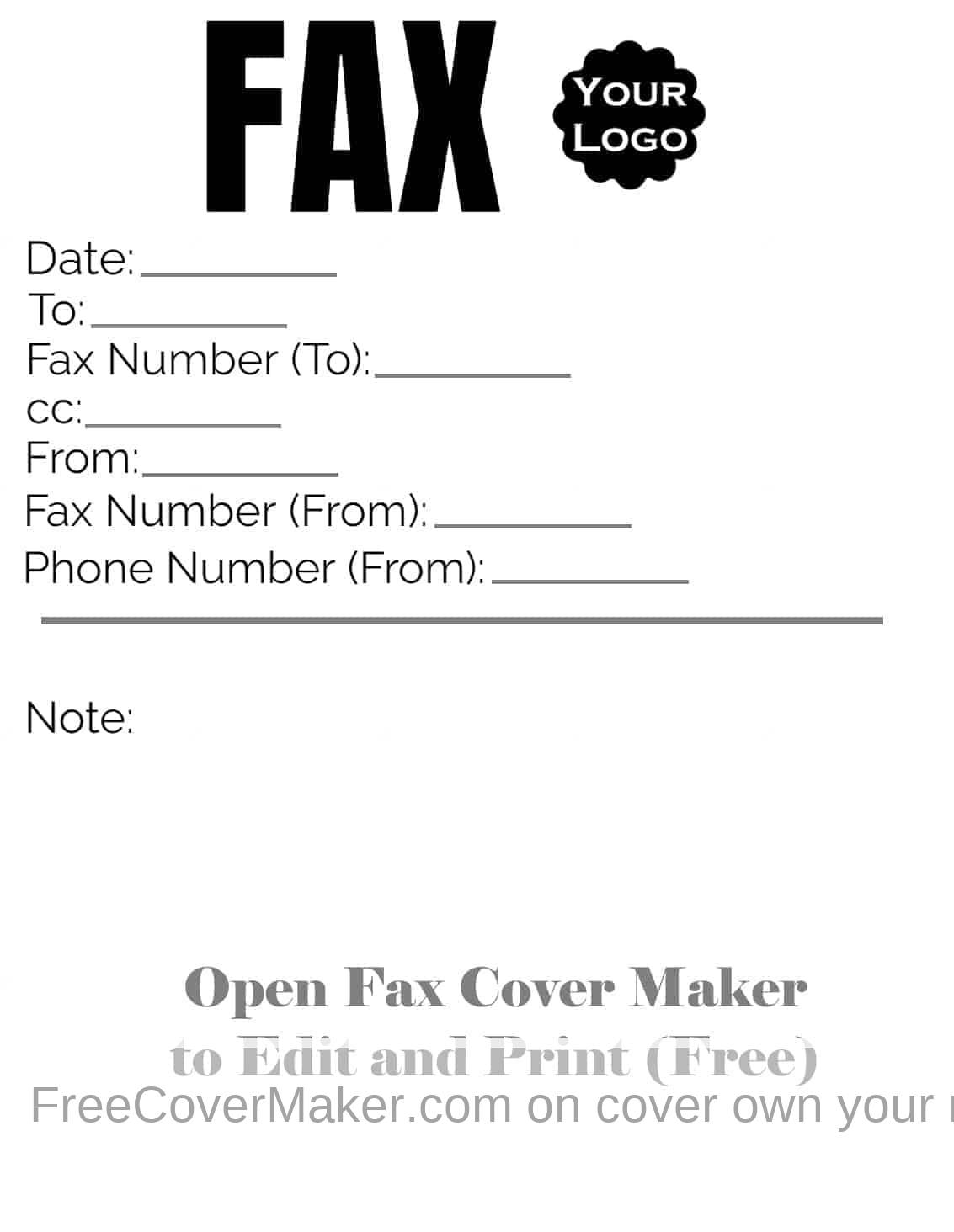 Free Fax Cover Sheet Customize Online Then Print