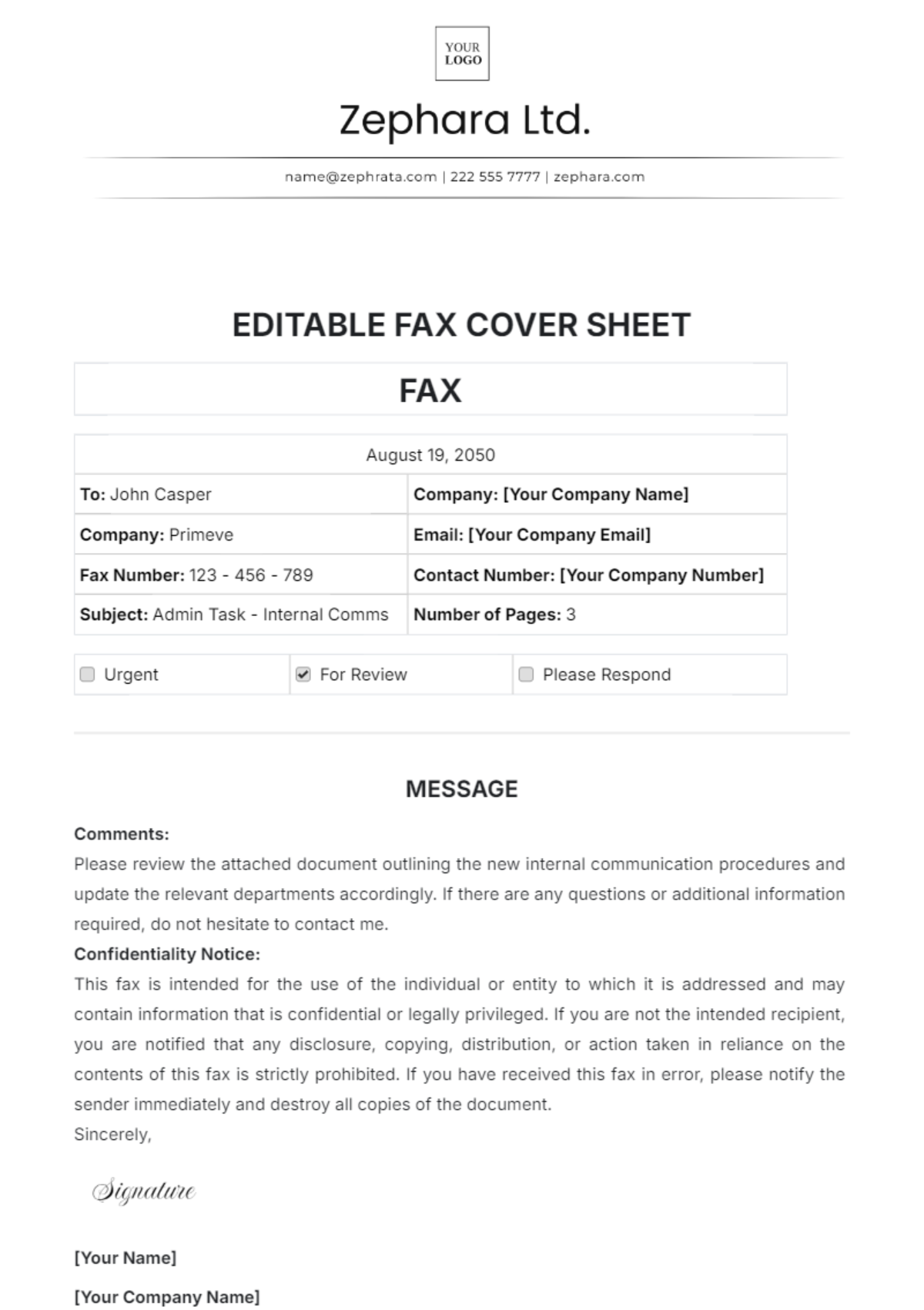 Free Fax Cover Sheet Templates To Edit Online Print