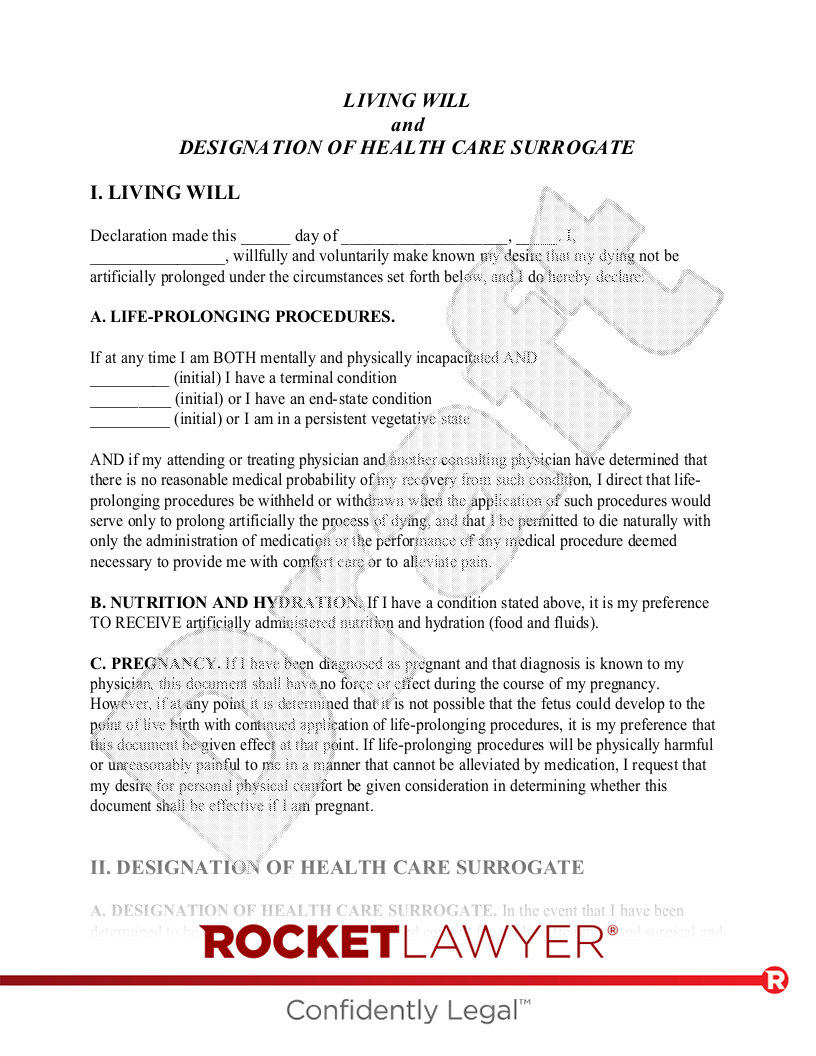 Free Florida Living Will Make Download Rocket Lawyer