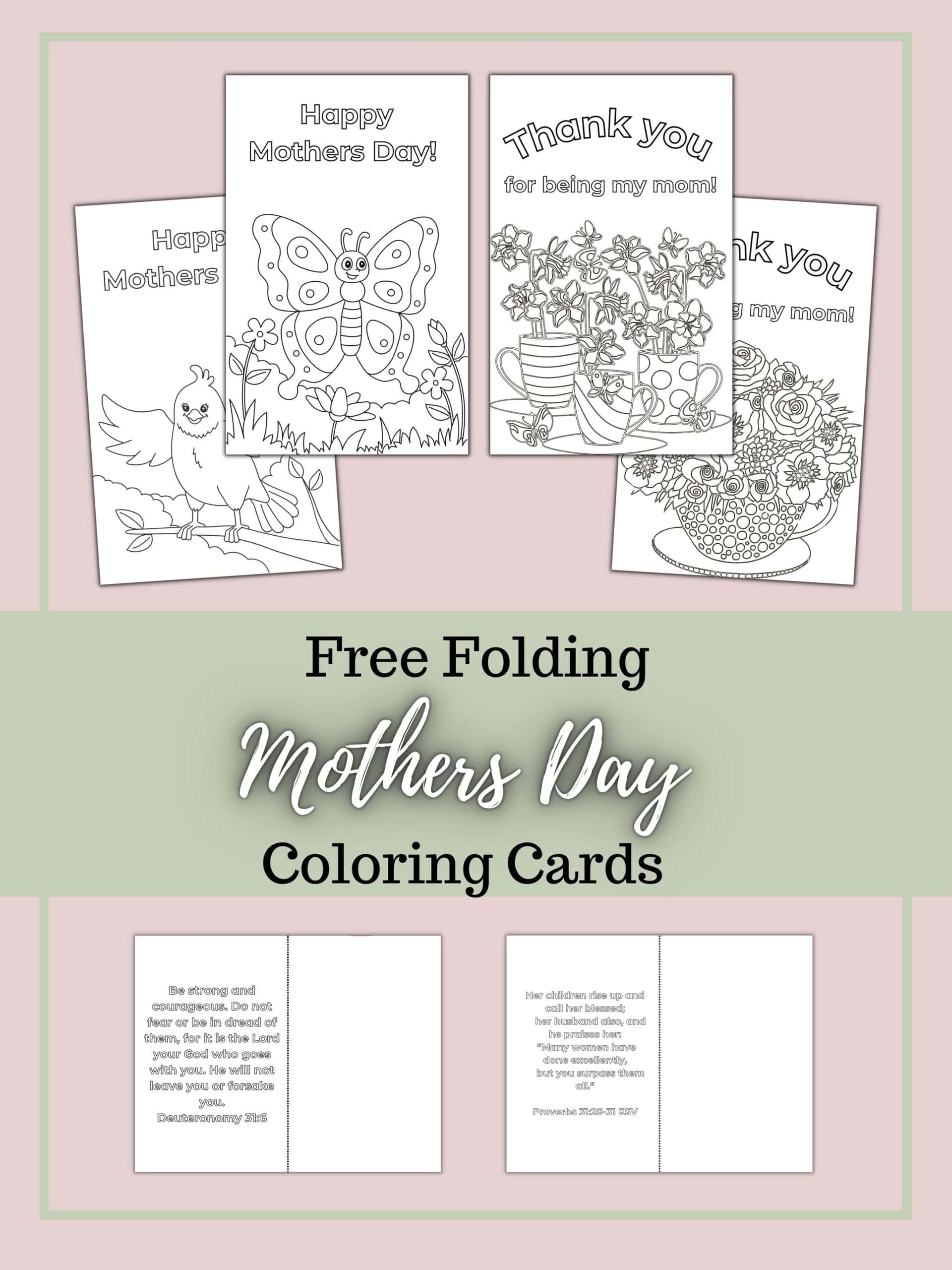 Free Folding Mother s Day Coloring Cards Healing Home