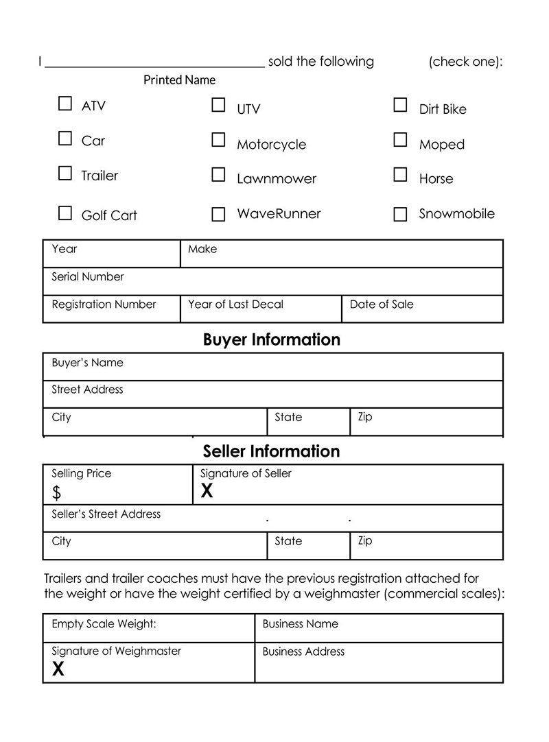 Free Golf Cart Bill Of Sale Forms Everything You Need To Know 