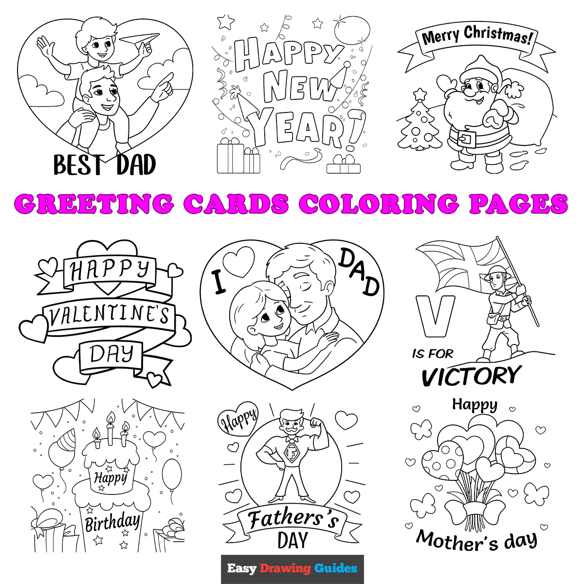 Free Greeting Cards Coloring Pages For Kids 14 Printable Sheets Free Greeting Cards Coloring Pages For Kids 14 Printable Sheets