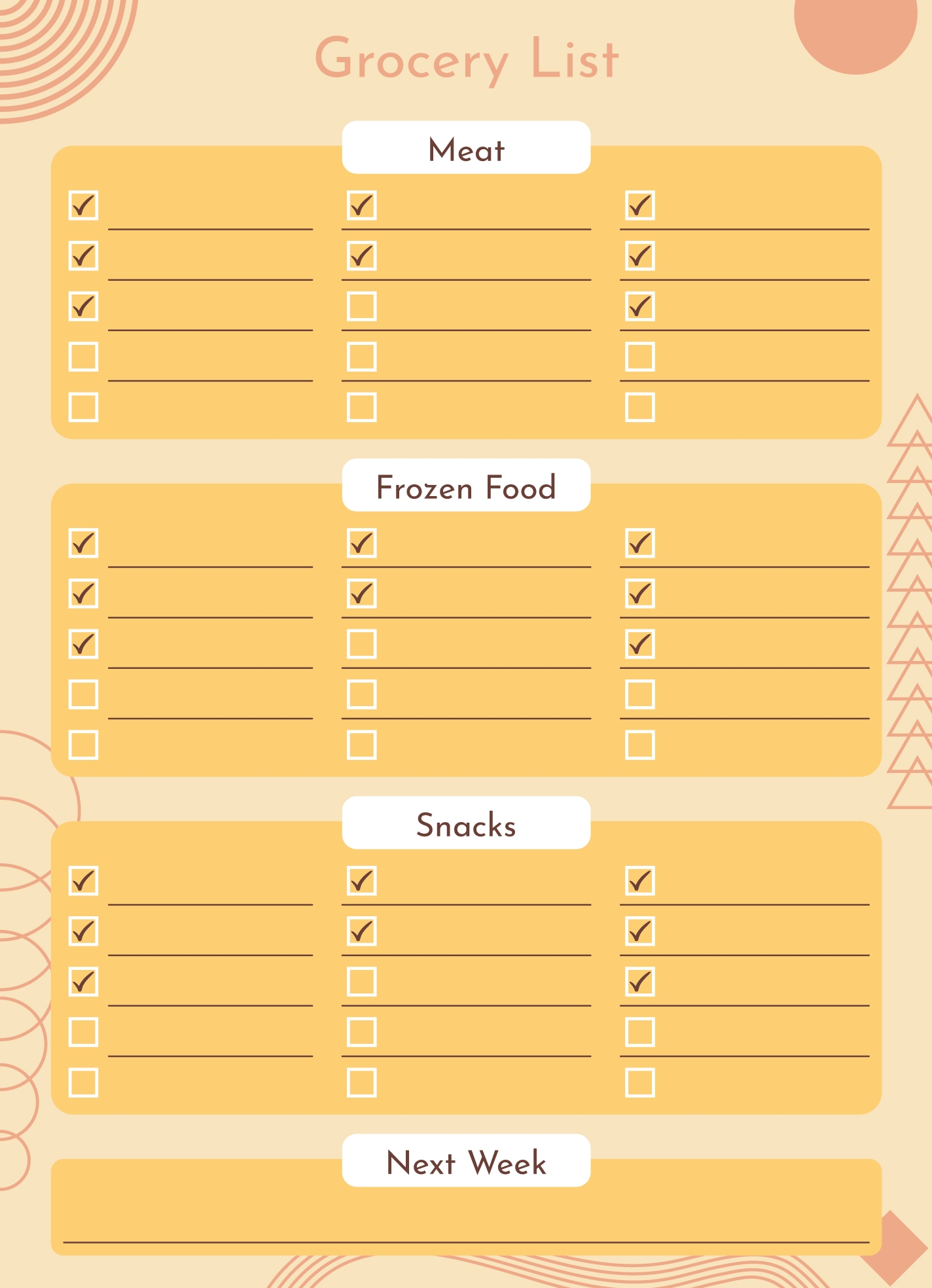 Free Grocery List Google Docs Templates Gdoc io